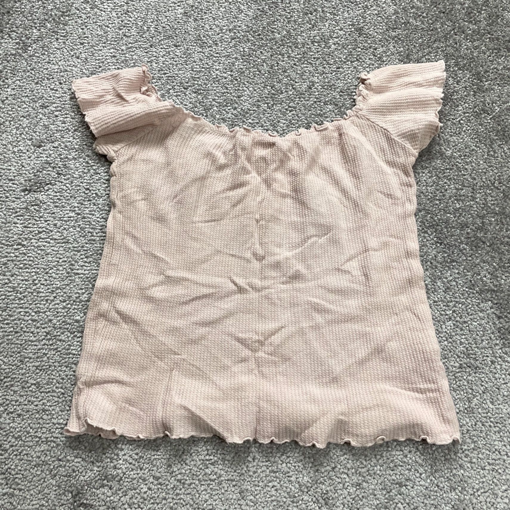 Vintage John Galt Blouse Short Sleeve Off the Shoulder Juniors One Size Pink Cotton Knit Top Size ONE SIZE - 2 Thumbnail