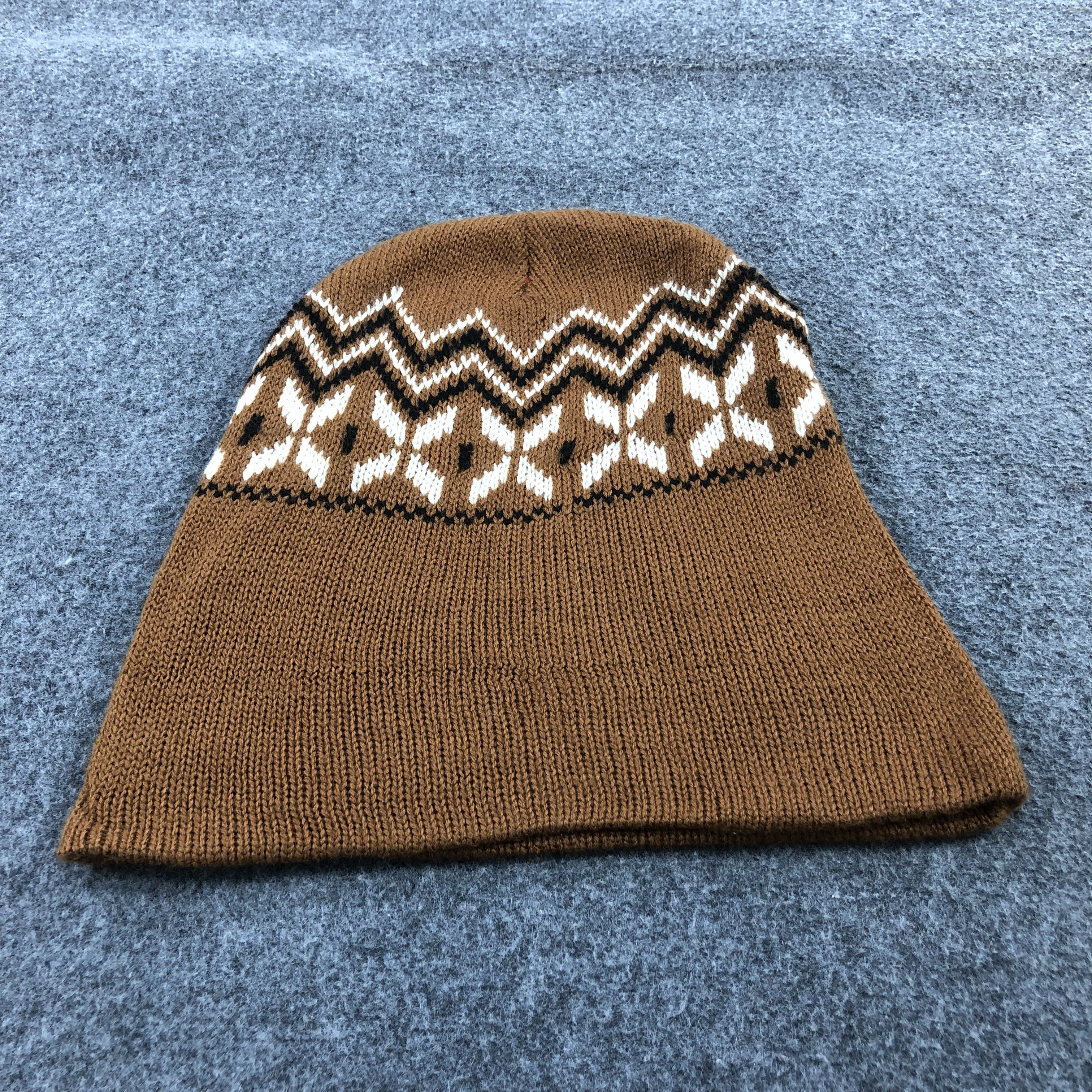 Vintage Unknown Fair Isle Brown Beanie Snowcap Snow Hat B96 Size ONE SIZE - 2 Thumbnail