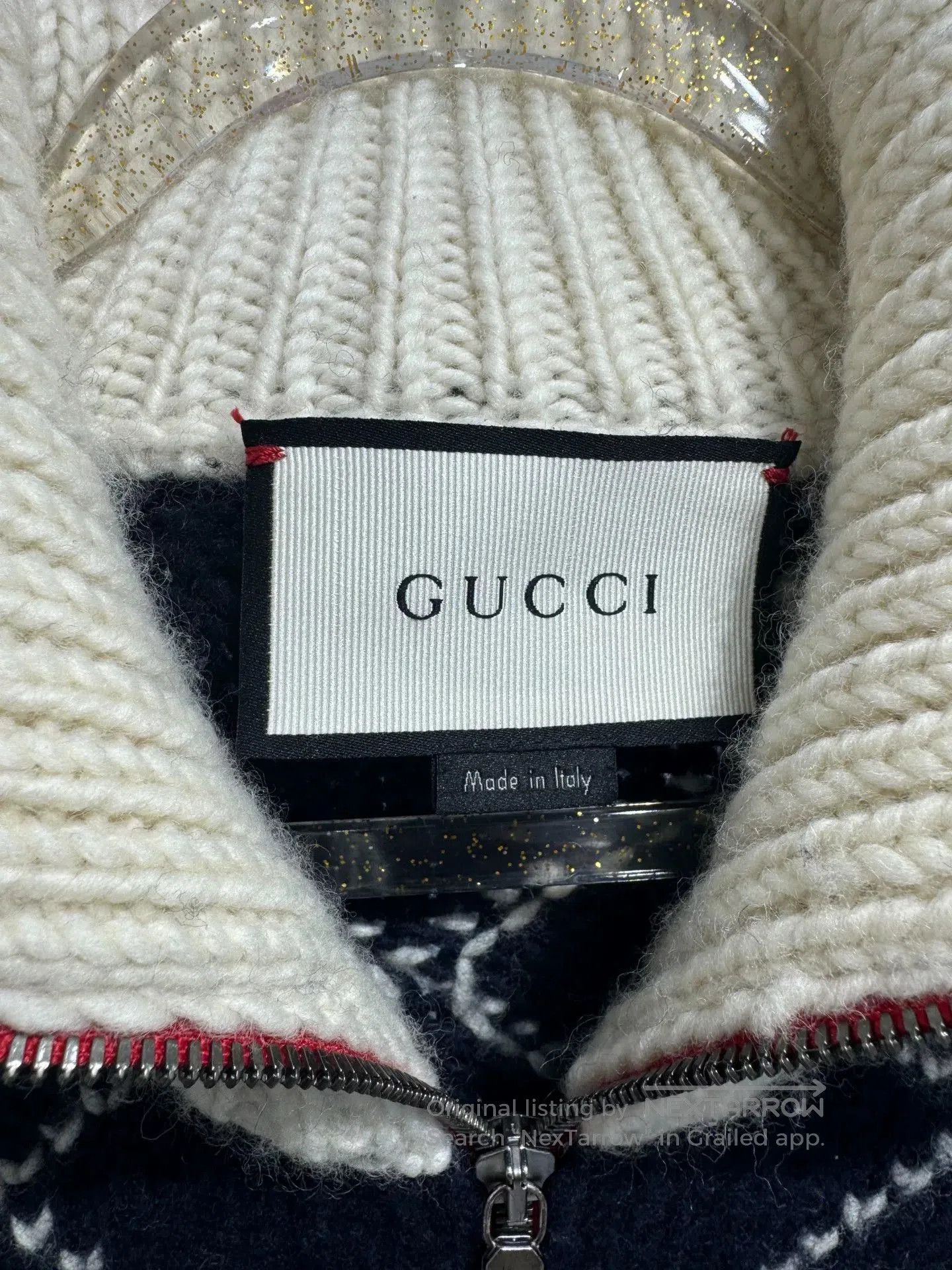Gucci Gucci Diamond Pattern Knit Zip Jacket. Size US L / EU 52-54 / 3 - 3 Thumbnail