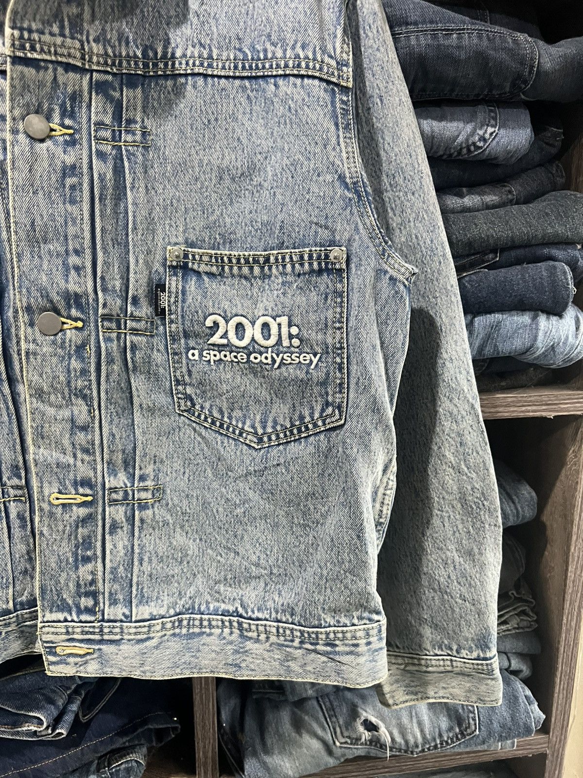 GU 🔥Rare Gu x 2001:A Space Oddyssey Denim Jacket Size US M / EU 48-50 / 2 - 7 Thumbnail