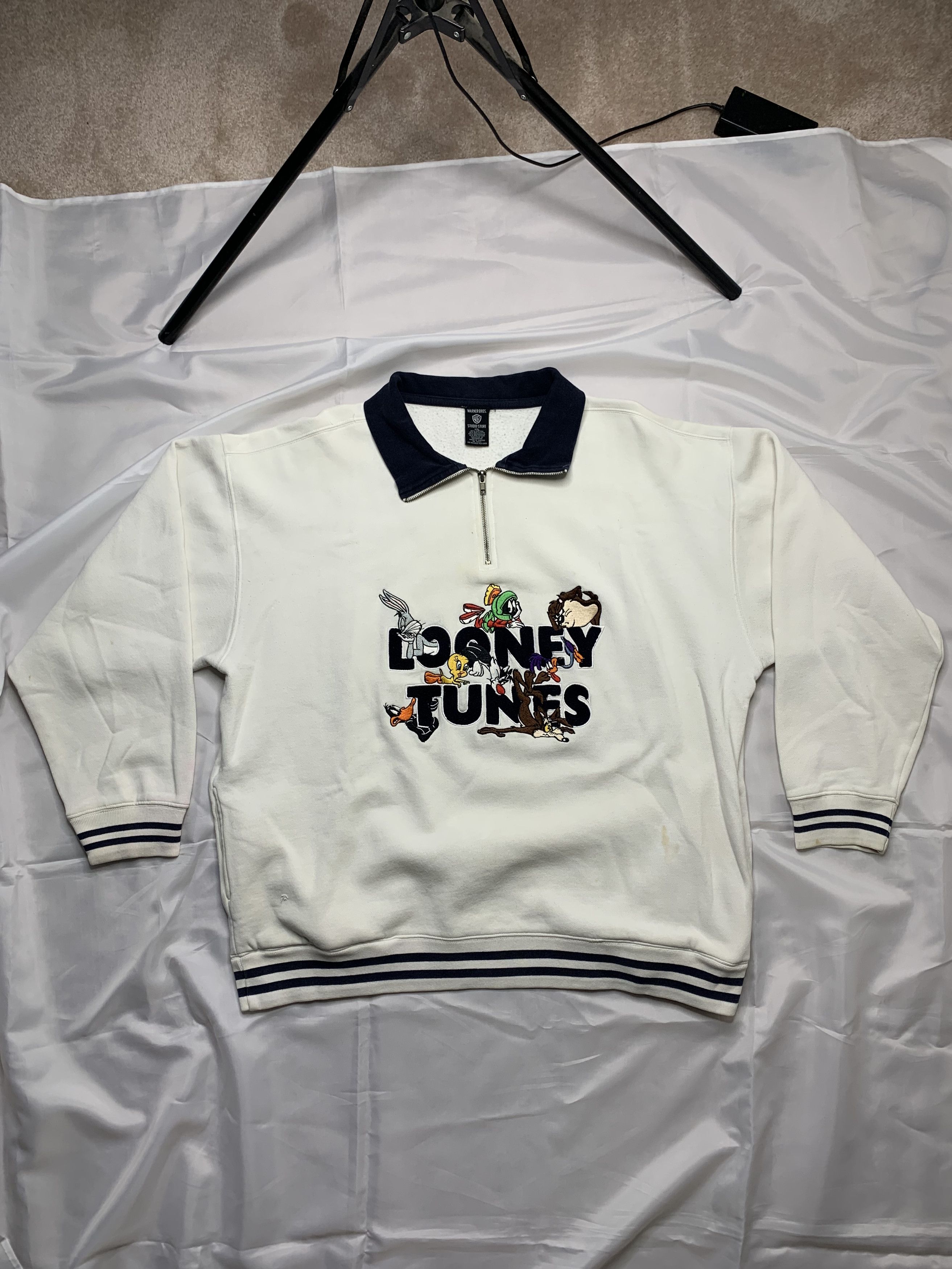 Warner Bros Vintage 90's Looney Tunes 1/4 Zip Pullover Sweater Size US XXL / EU 58 / 5 - 1 Thumbnail