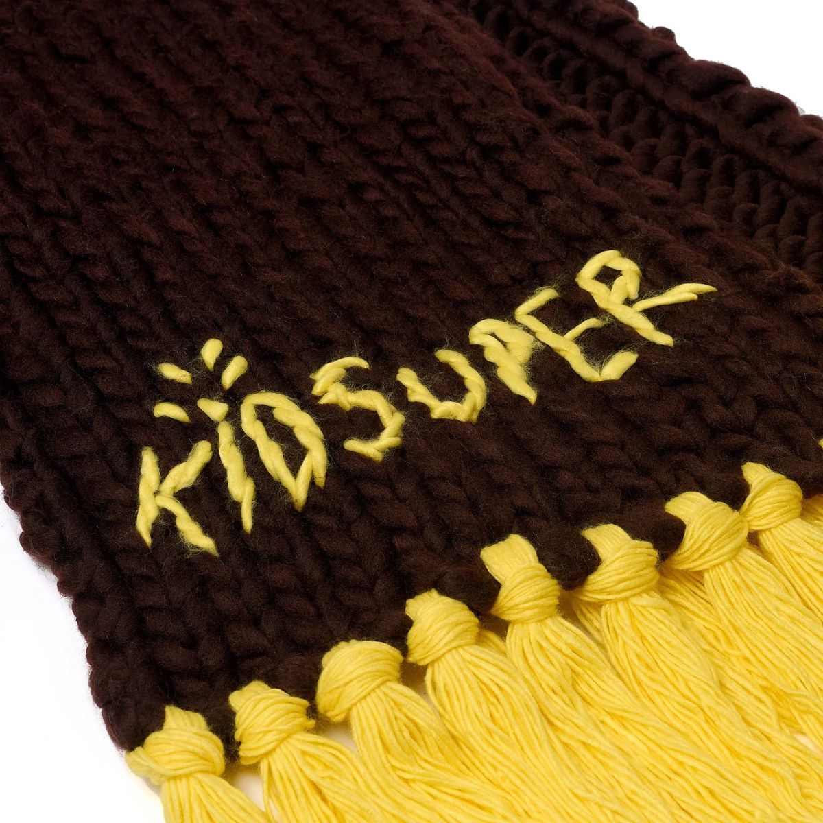 KidSuper Brown KidSuper Hand knit chunky scarf AW24 Size ONE SIZE - 4 Thumbnail