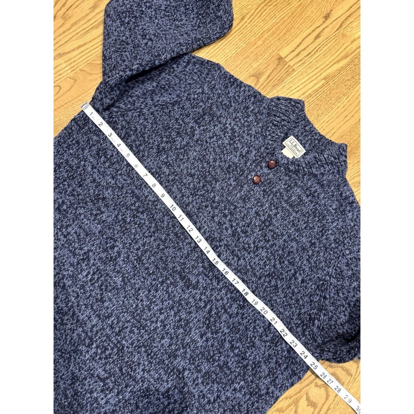 Vintage LL Bean Henley Pullover Sweater Men's Size XL Blue Lambswool Size US XL / EU 56 / 4 - 4 Thumbnail