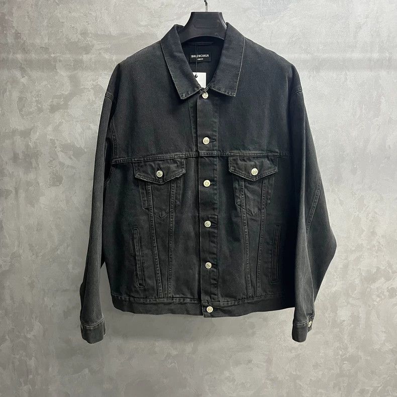 Balenciaga Balenciaga Black Logo Denim Jacket Size US S / EU 44-46 / 1 - 1 Thumbnail