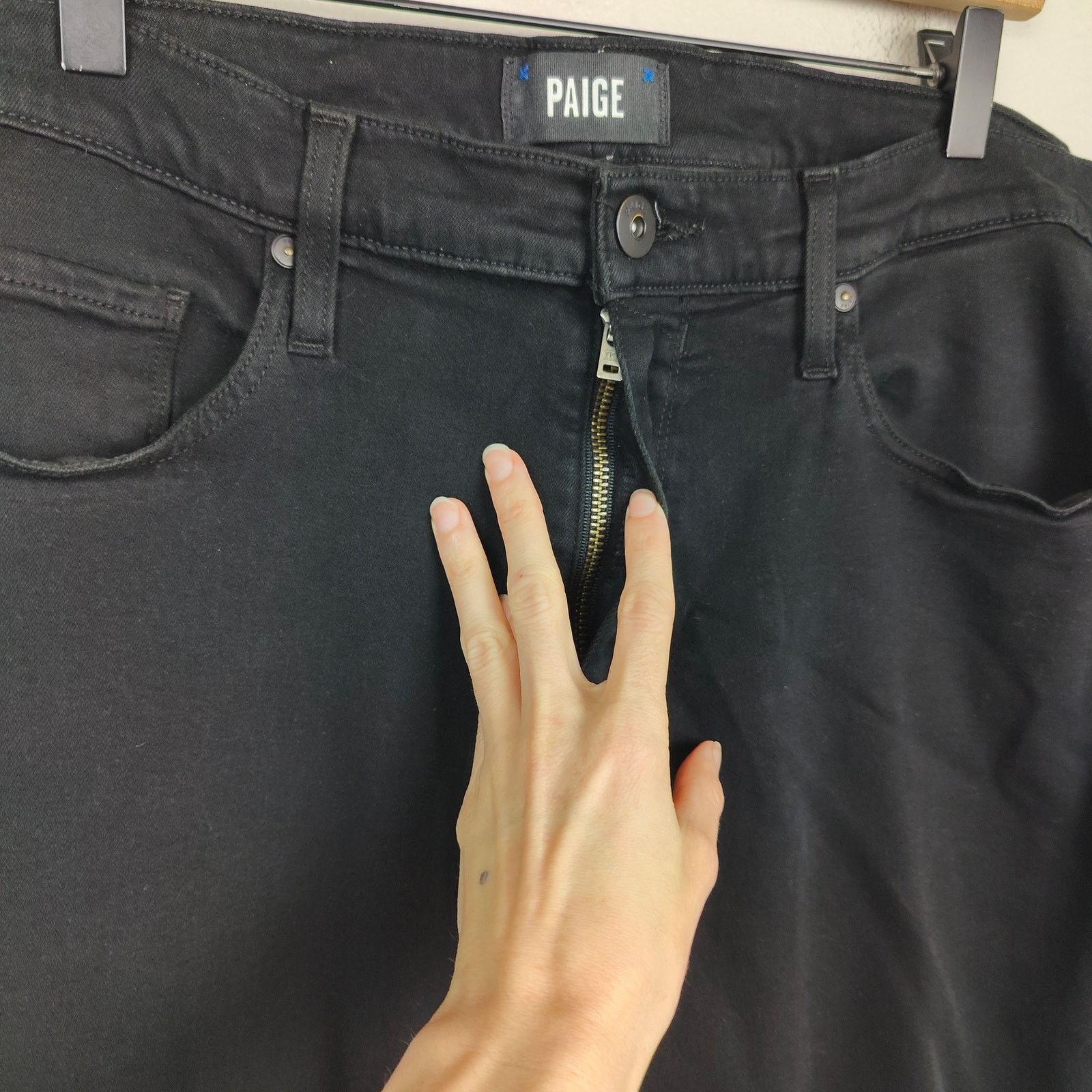Paige Paige Lennox Jeans Men 38 Black Slim Straight Fit Moto Biker Size US 38 / EU 54 - 3 Thumbnail