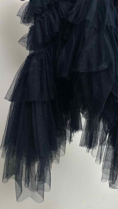 Simone Rocha o1tko10526 Puff-sleeve Tulle Frill Polo Shirt in Navy Size L / US 10 / IT 46 - 5 Thumbnail