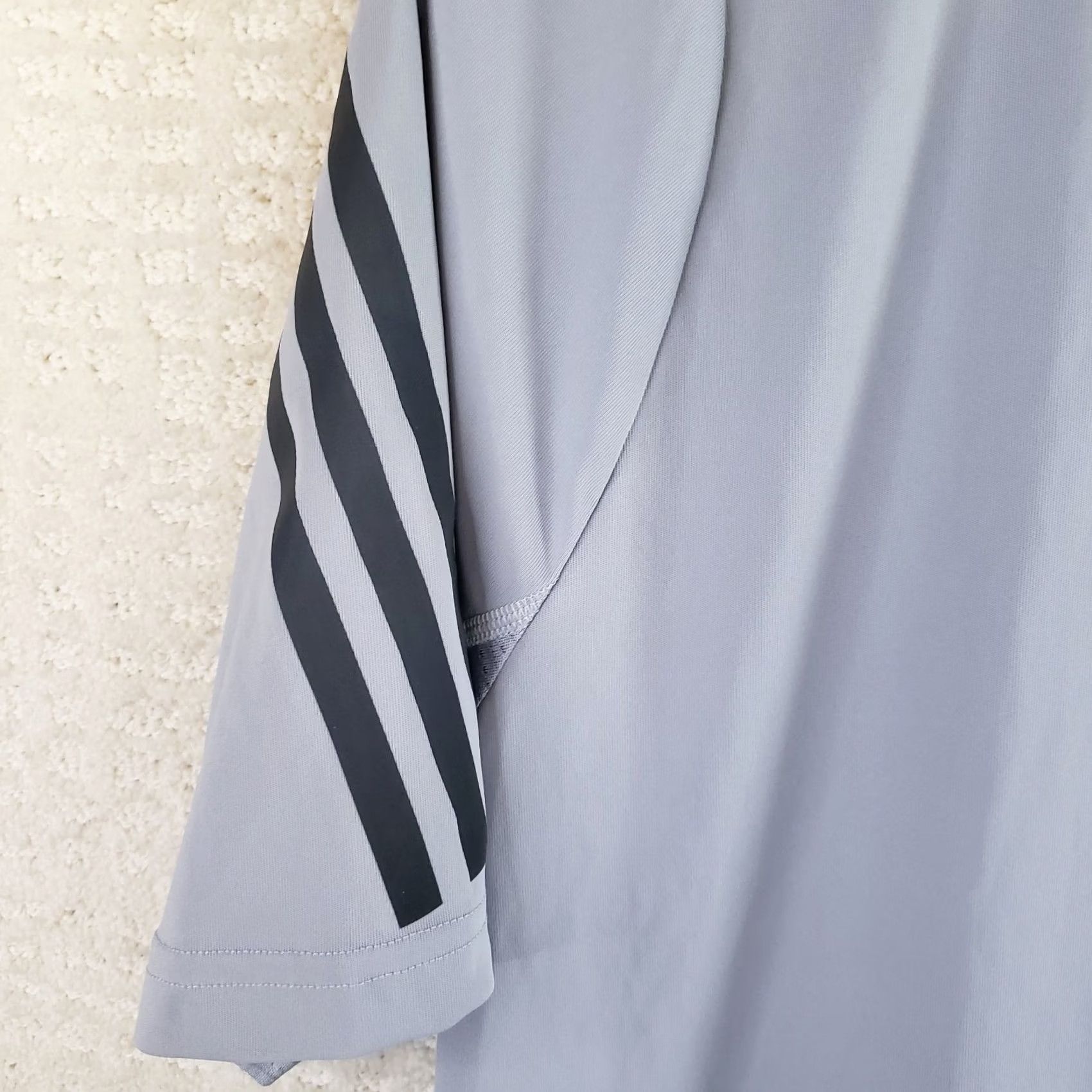 Adidas Adidas T-Shirt Men M Gray Aeroready Own the Run 3-Stripes S/S Performance Moisture Wicking Quick Dry Crew Neck Short Sleeve Shirt Size US M / EU 48-50 / 2 - 3 Thumbnail
