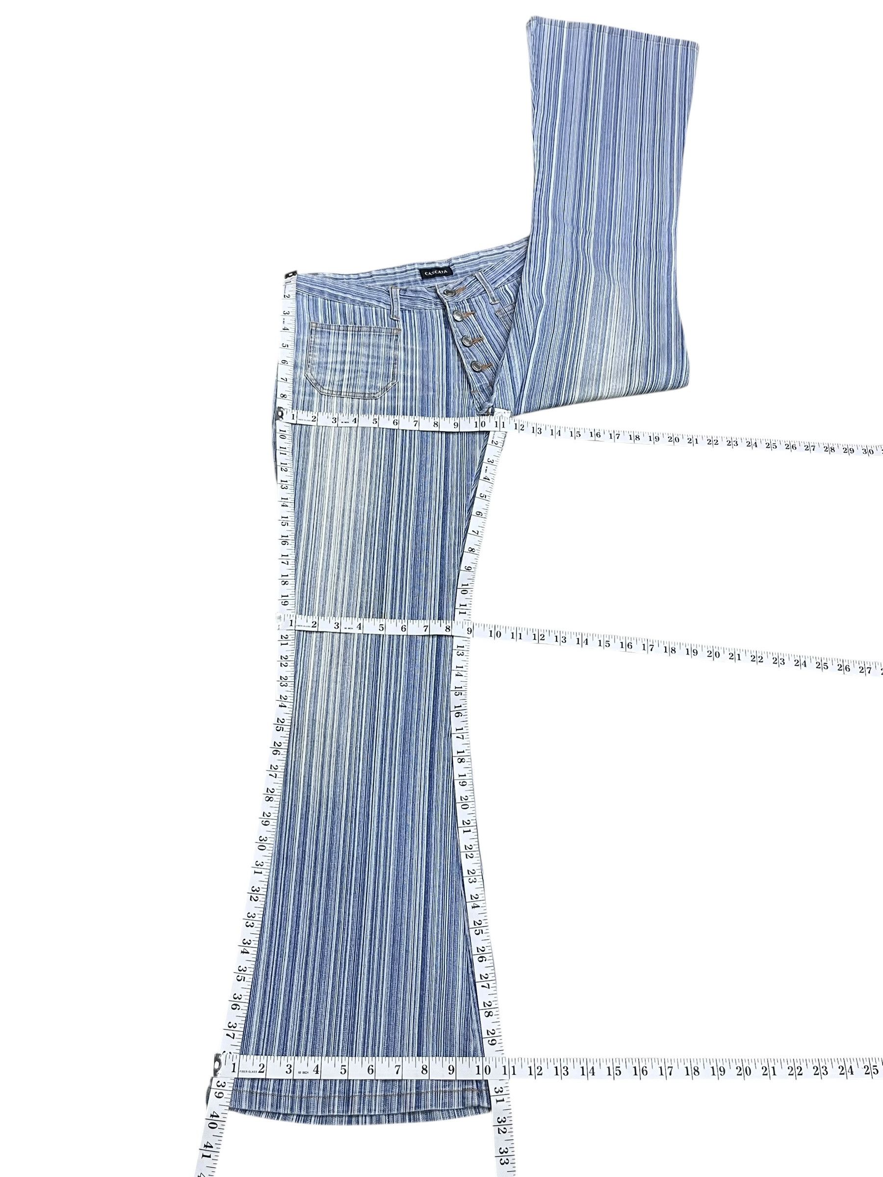 Japanese Brand 🔥SICK FLARE 90’s CASCATA Pinstripes Stretch Denim Bush Jean Size US 30 / EU 46 - 10 Thumbnail
