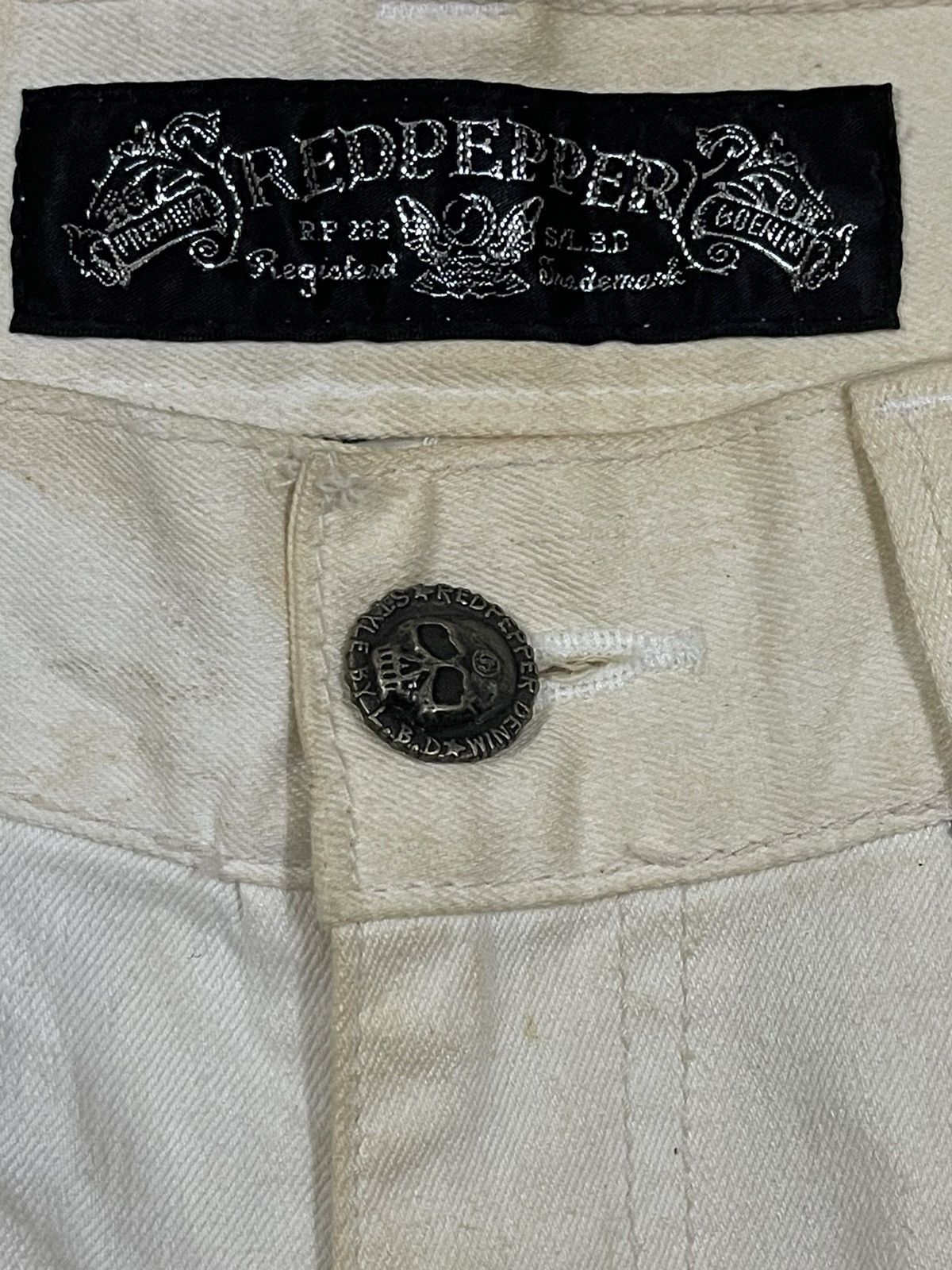 14th Addiction Vintage Japanese Brand Seditionaries Skull Cross Jeans Size US 33 - 7 Thumbnail