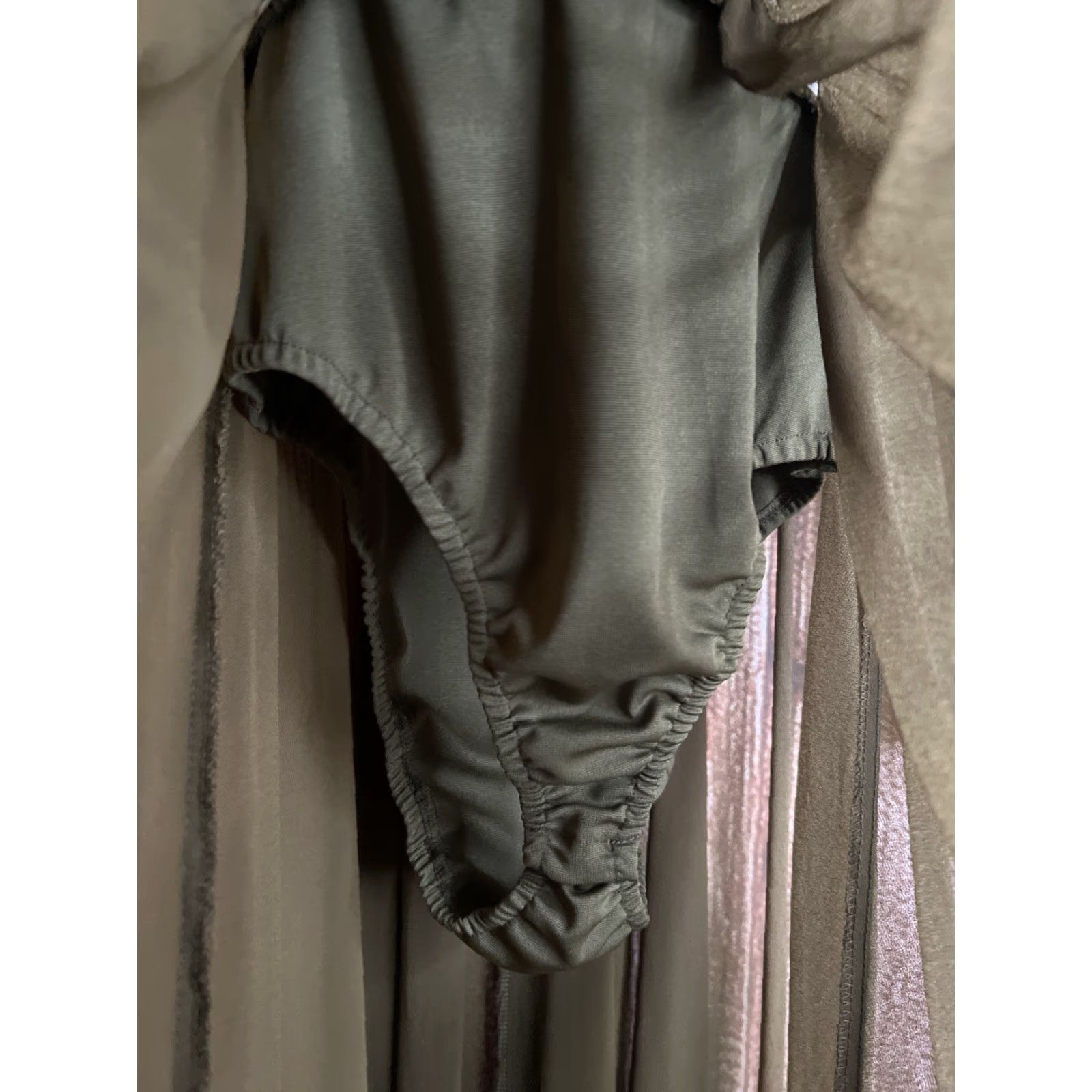 Vintage **Naked Wardrobe Green Large Maxi Dress Deep V Ribbed** User: **Naked Wardrobe Green Large Deep V Ribbed Maxi Dress** Size L / US 10 / IT 46 - 6 Thumbnail