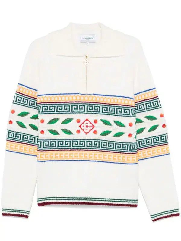 Casablanca o1mle0326 Lauriel Olumpique Jumper Sweater Les Anneauc Size US S / EU 44-46 / 1 - 1 Thumbnail