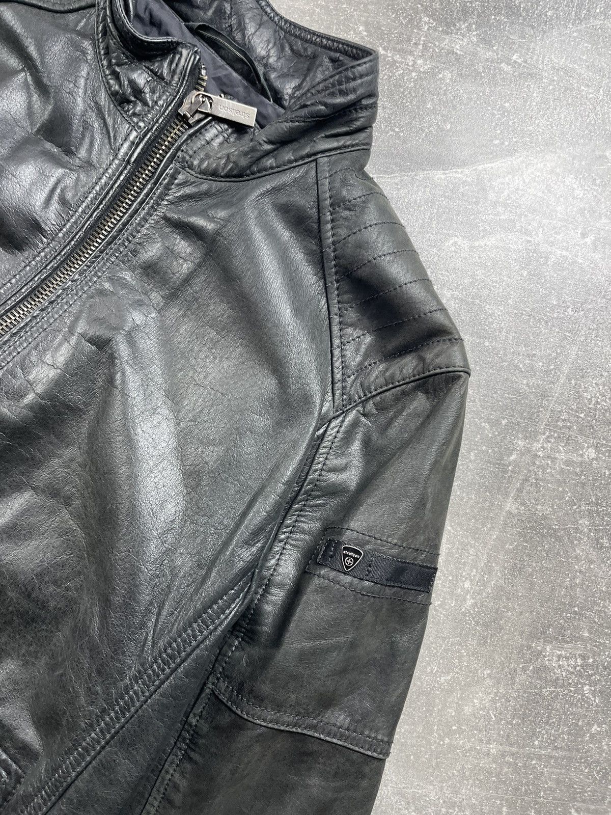 Strellson Strellson Leather Biker Zip Jacket 2000s Black Size US S / EU 44-46 / 1 - 3 Thumbnail