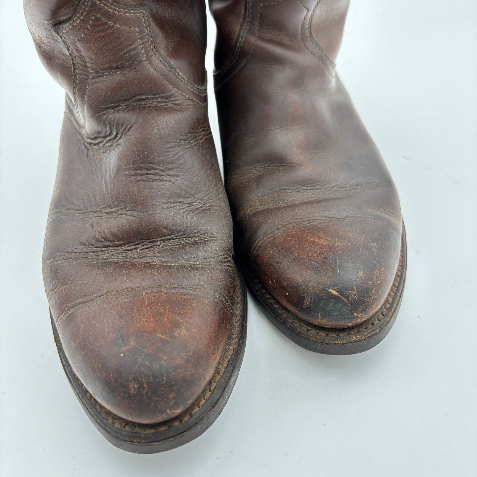 Frye Vintage 60s Frye Black Label Leather Roper Boots Men's 7D Size US 7 / EU 40 - 14 Thumbnail