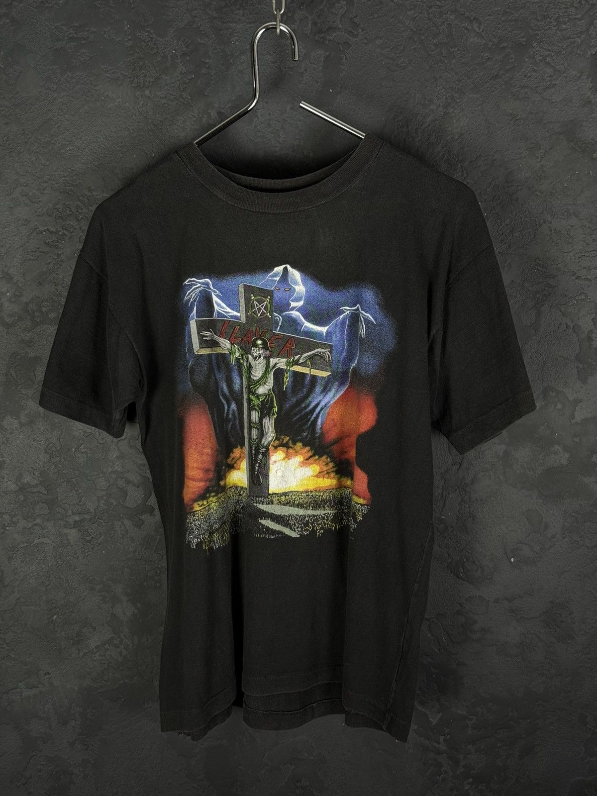 Vintage Vintage 1990 Slayer European Campaign Tour T-Shirt Size US M / EU 48-50 / 2 - 1 Thumbnail