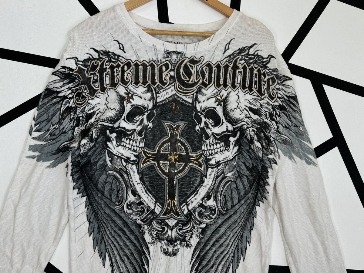 Affliction Crazy Vintage Y2K EXTREME COUTURE Cross Skull Shirt Size US M / EU 48-50 / 2 - 5 Thumbnail