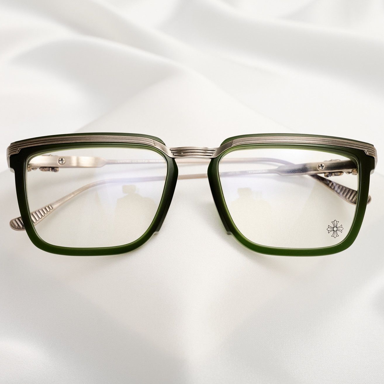 Chrome Hearts CHROME HEARTS TRYDIXAGAIN MATTE DARK OLIVE /ANTIQUE SILVER GLASSES Size ONE SIZE - 6 Thumbnail