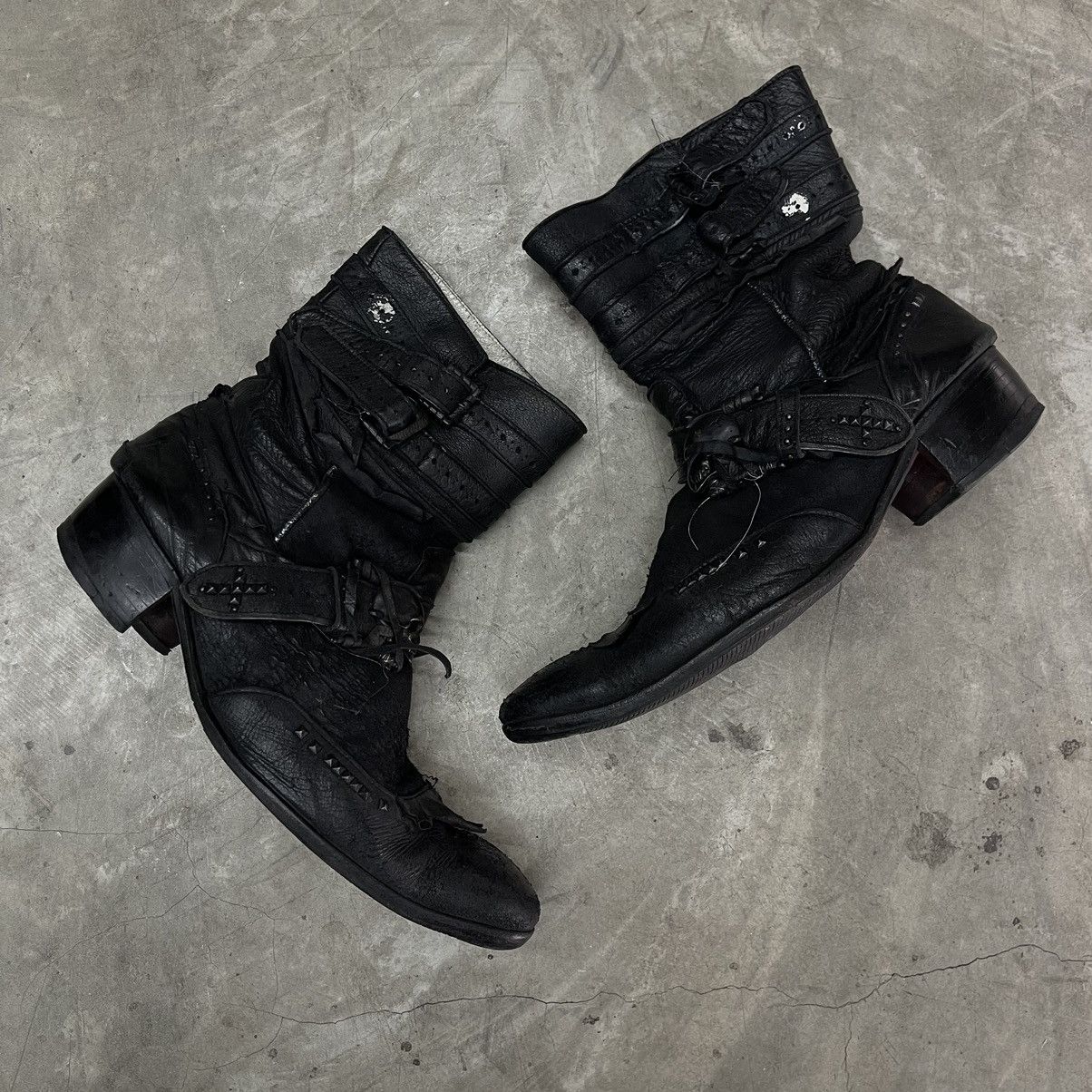 Japanese Brand Roen x Hiromu Takahara Leather Boots | Grailed