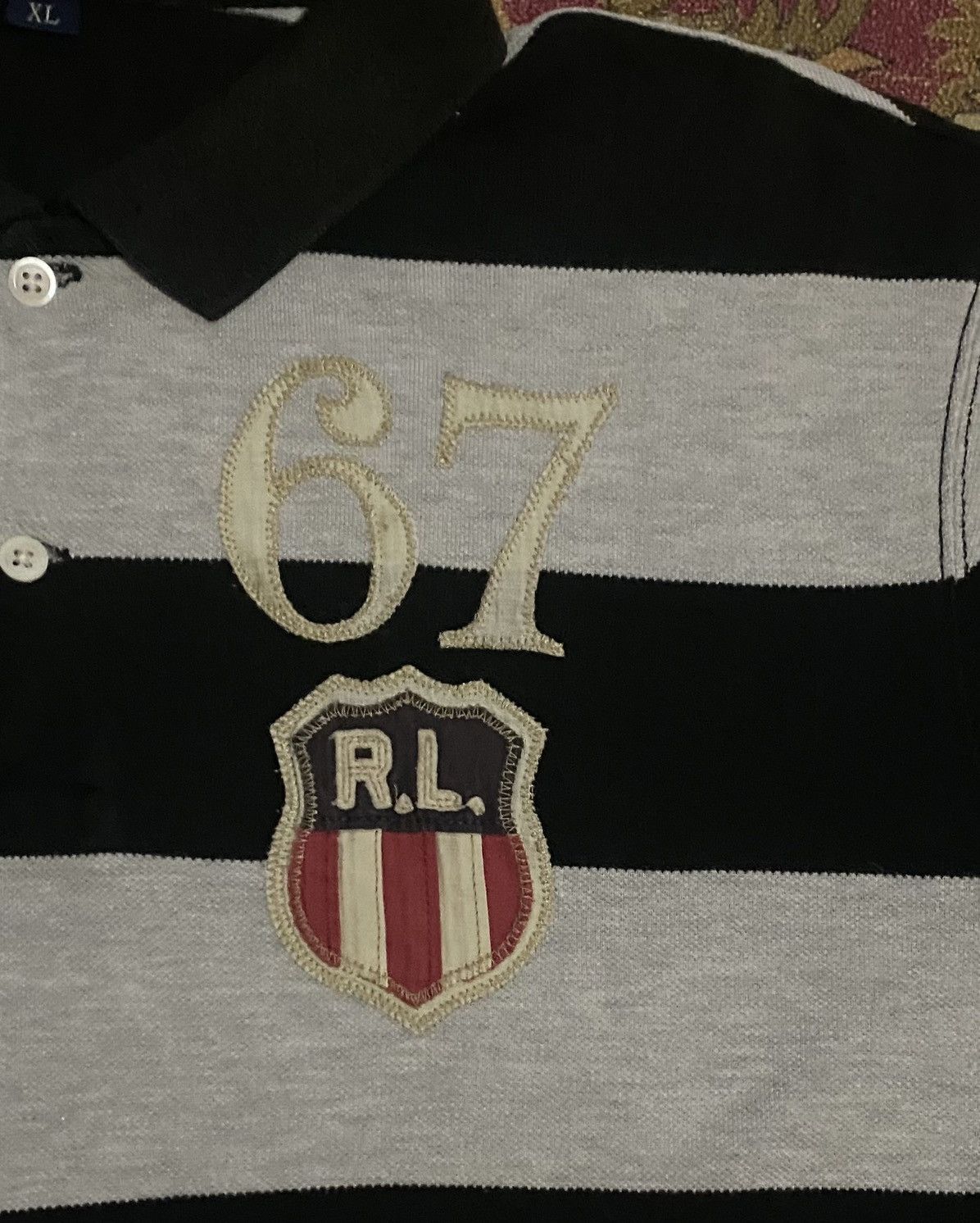 Designer × Polo Ralph Lauren × Vintage Vintage Ralph Lauren RL 67 Striped Polo Shirt Size US L / EU 52-54 / 3 - 3 Thumbnail