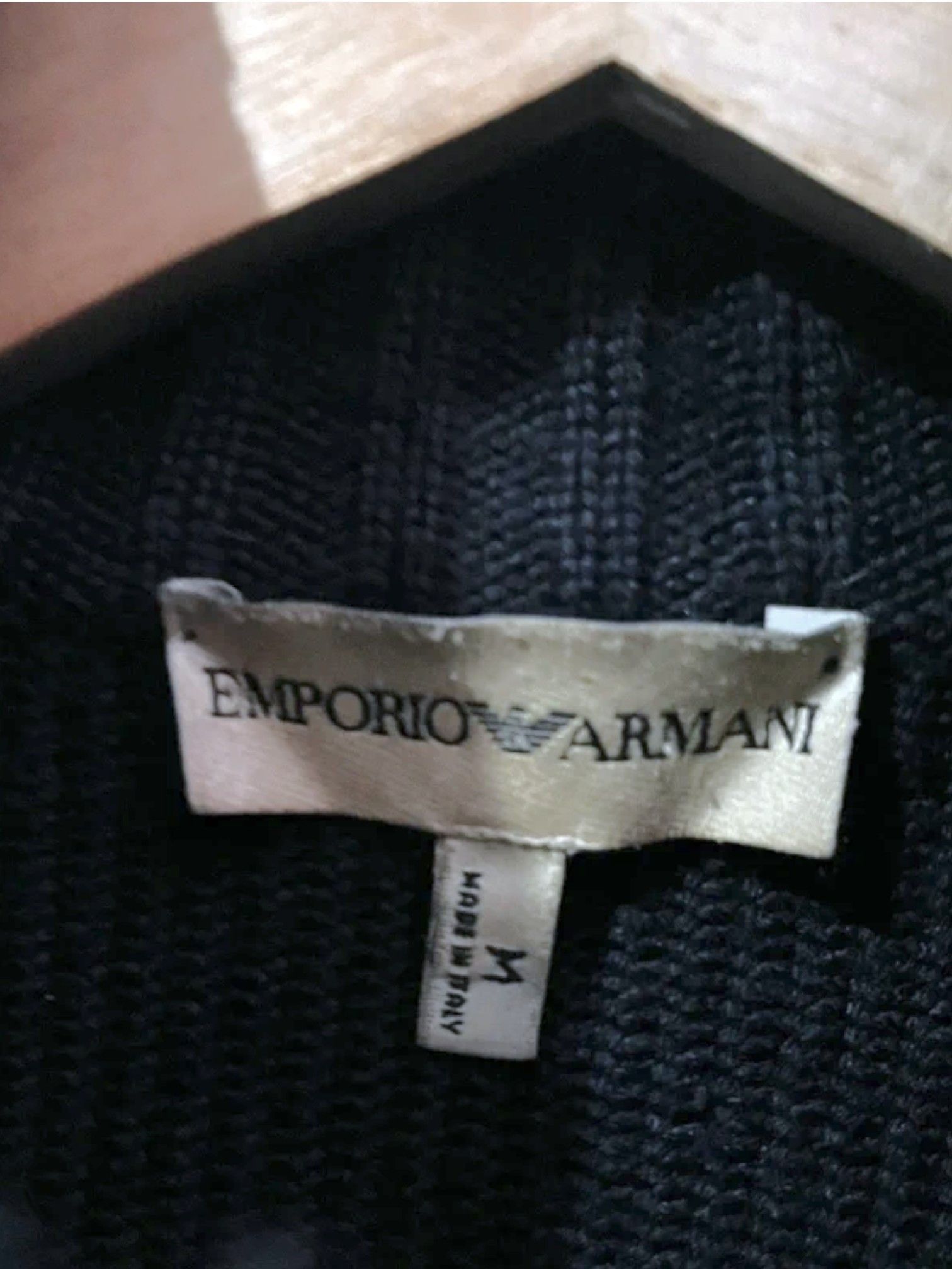 Armani Emporio Armani Mixed Media Leather Knit Jacket, Italy, 2000s Size US M / EU 48-50 / 2 - 3 Thumbnail