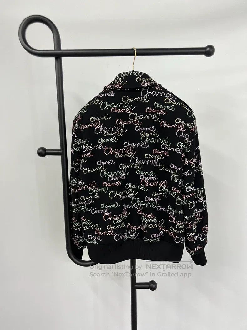 Chanel Chanel 25B black embroidered sequin signature llogo jacket Size XS / US 0-2 / IT 36-38 - 5 Thumbnail