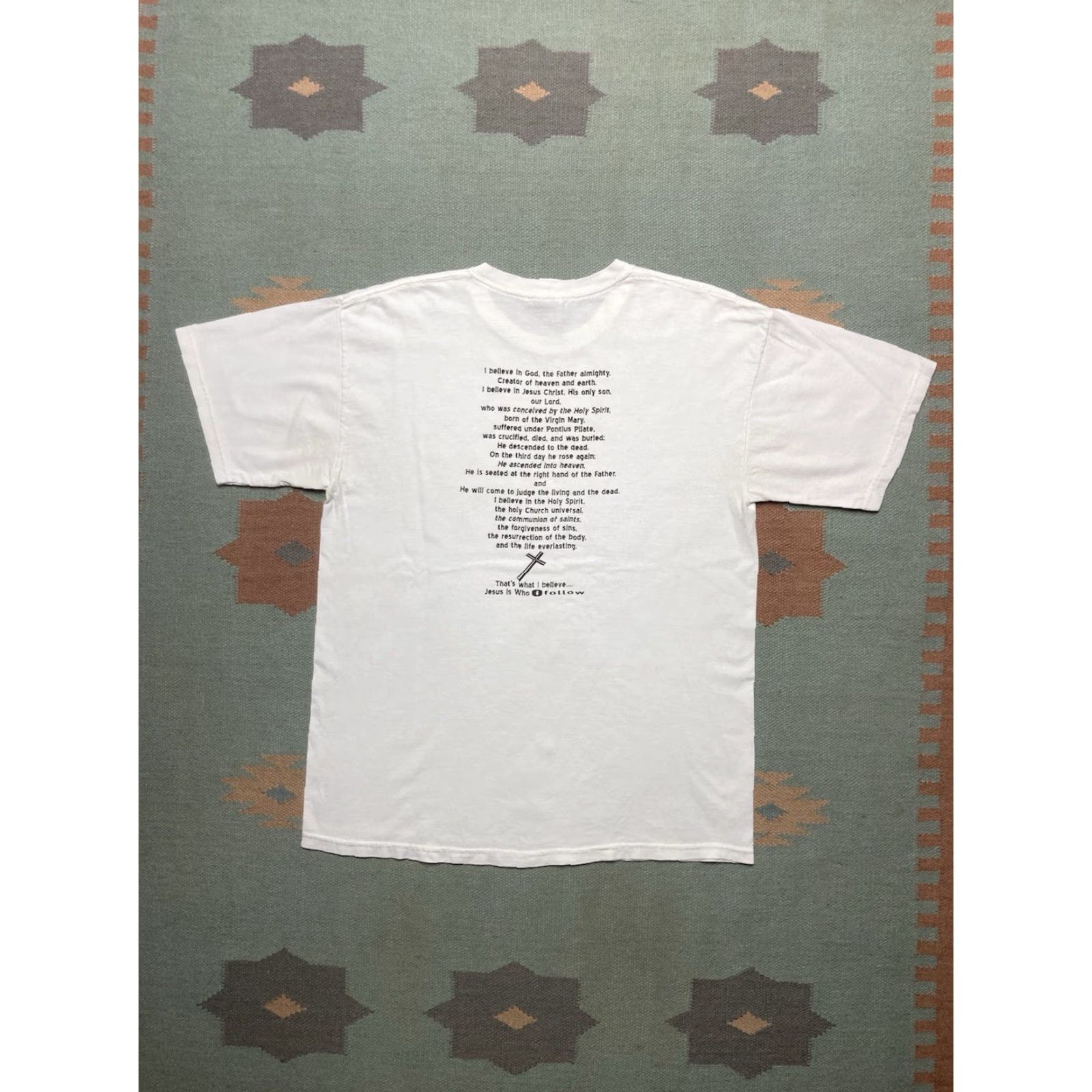 Vintage VINTAGE Jesus T-Shirt Shirt Men Large White I follow Jesus Christian iPod parody Funny Graphic Size US L / EU 52-54 / 3 - 7 Thumbnail