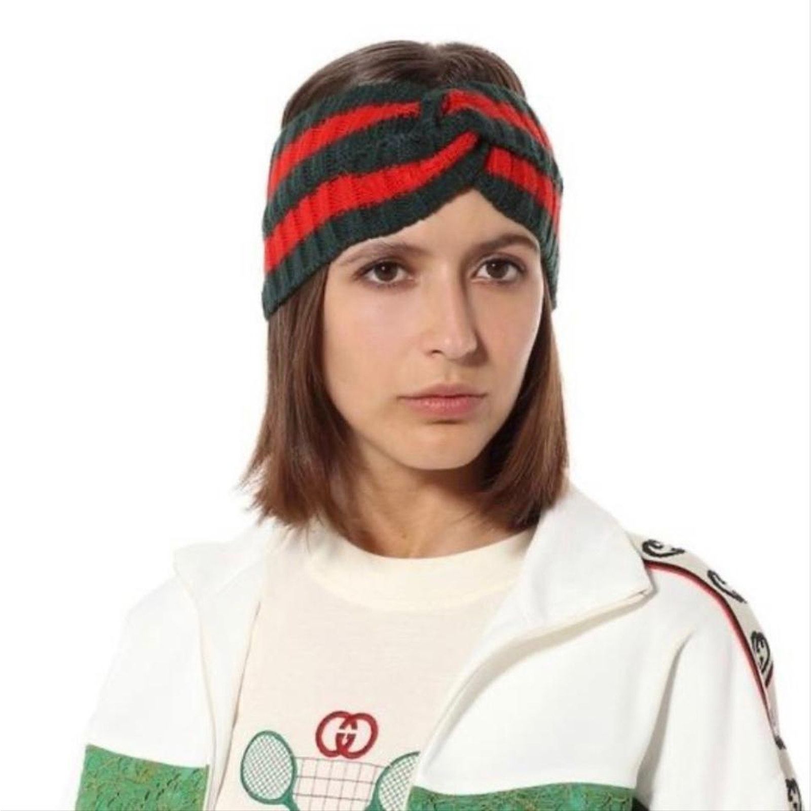 Gucci twist web stripe knitted headband Size ONE SIZE - 2 Thumbnail