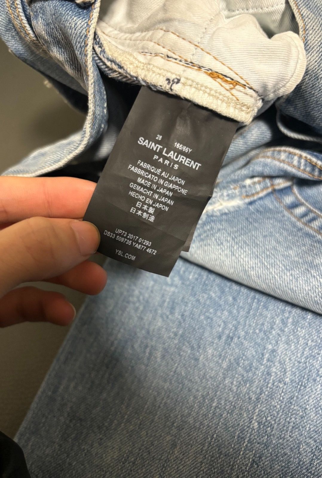 Saint Laurent Paris Saint Laurent SLP 2018SS Light Blue Heavy Destroyed Jeans Size US 28 / EU 44 - 5 Thumbnail
