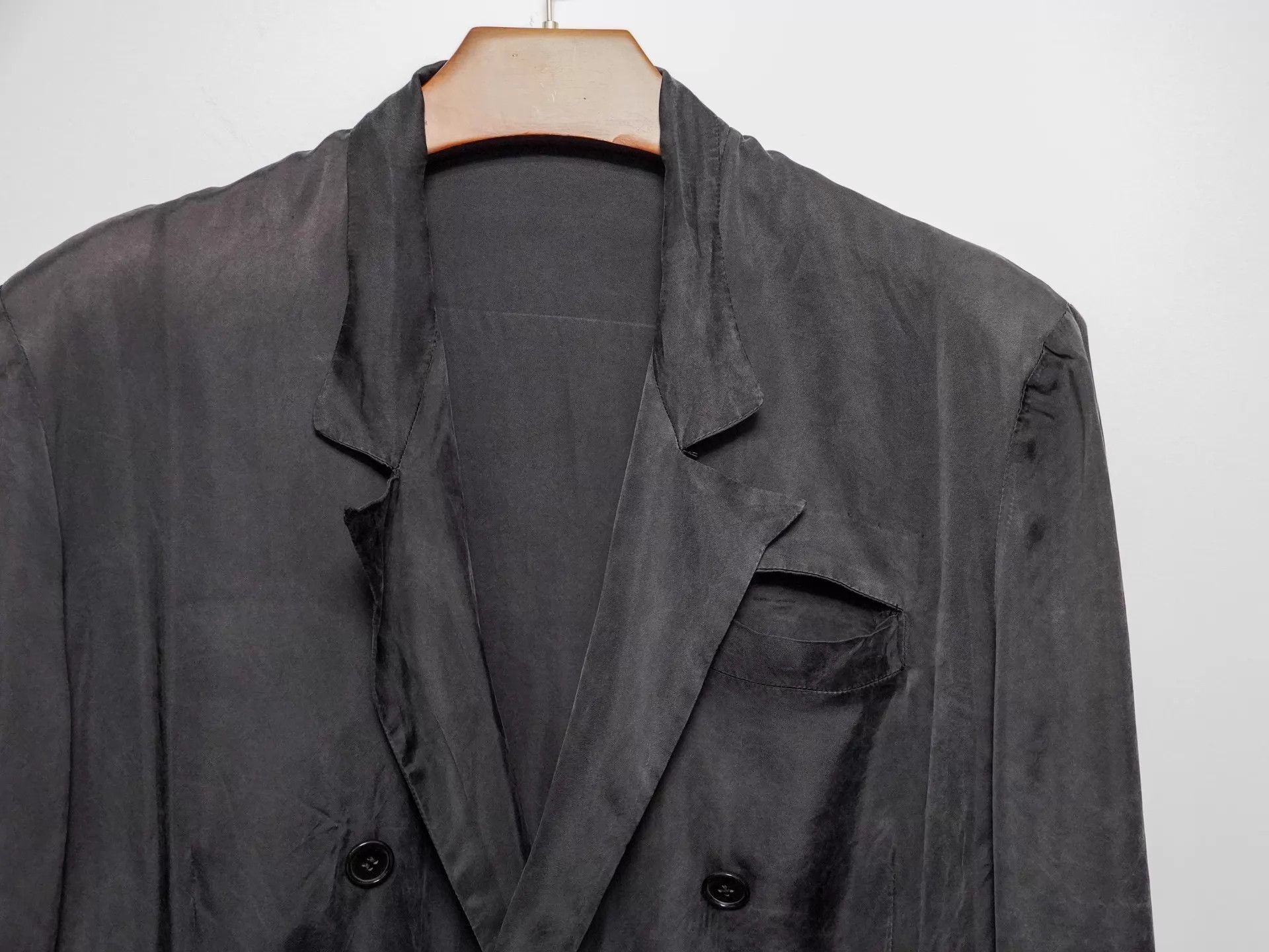 Yohji Yamamoto Yohji Yamamoto 1980s DB Cupro Ice Crackle Fog Coat M Size US M / EU 48-50 / 2 - 3 Thumbnail