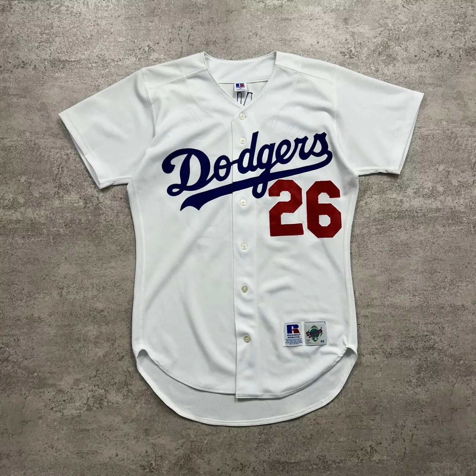 MLB × Russell Athletic × Vintage VTG 90s MLB LOS ANGELES DODGERS CHARLES JOHNSON JERSEY Size US XXS / EU 40 - 2 Thumbnail