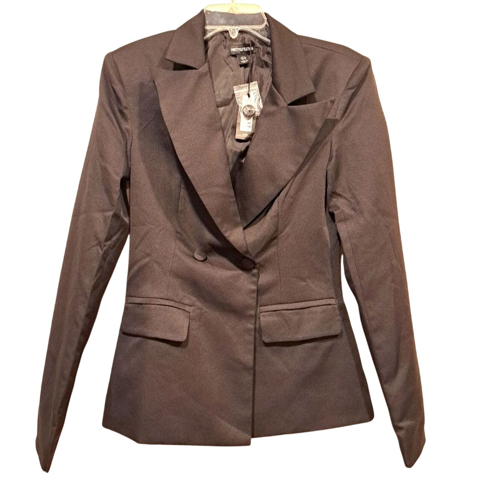 Other PrettyLittleThing tall woven double breasted blazer 4 NWT Size S / US 4 / IT 40 - 1 Thumbnail