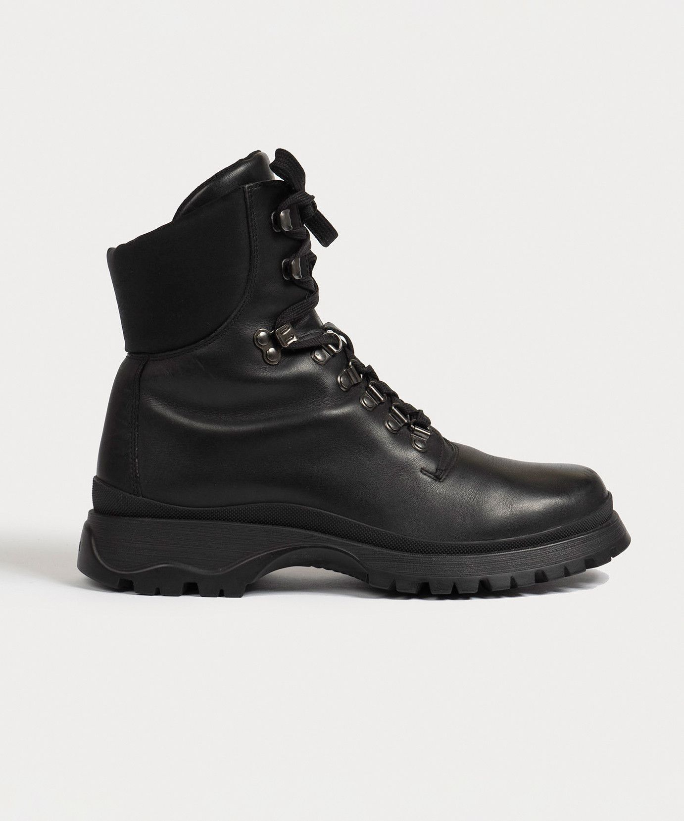 Prada PRADA Boots Leather Shoes Logo Biker Moto Tractor Black Size US 8 / IT 38 - 4 Thumbnail