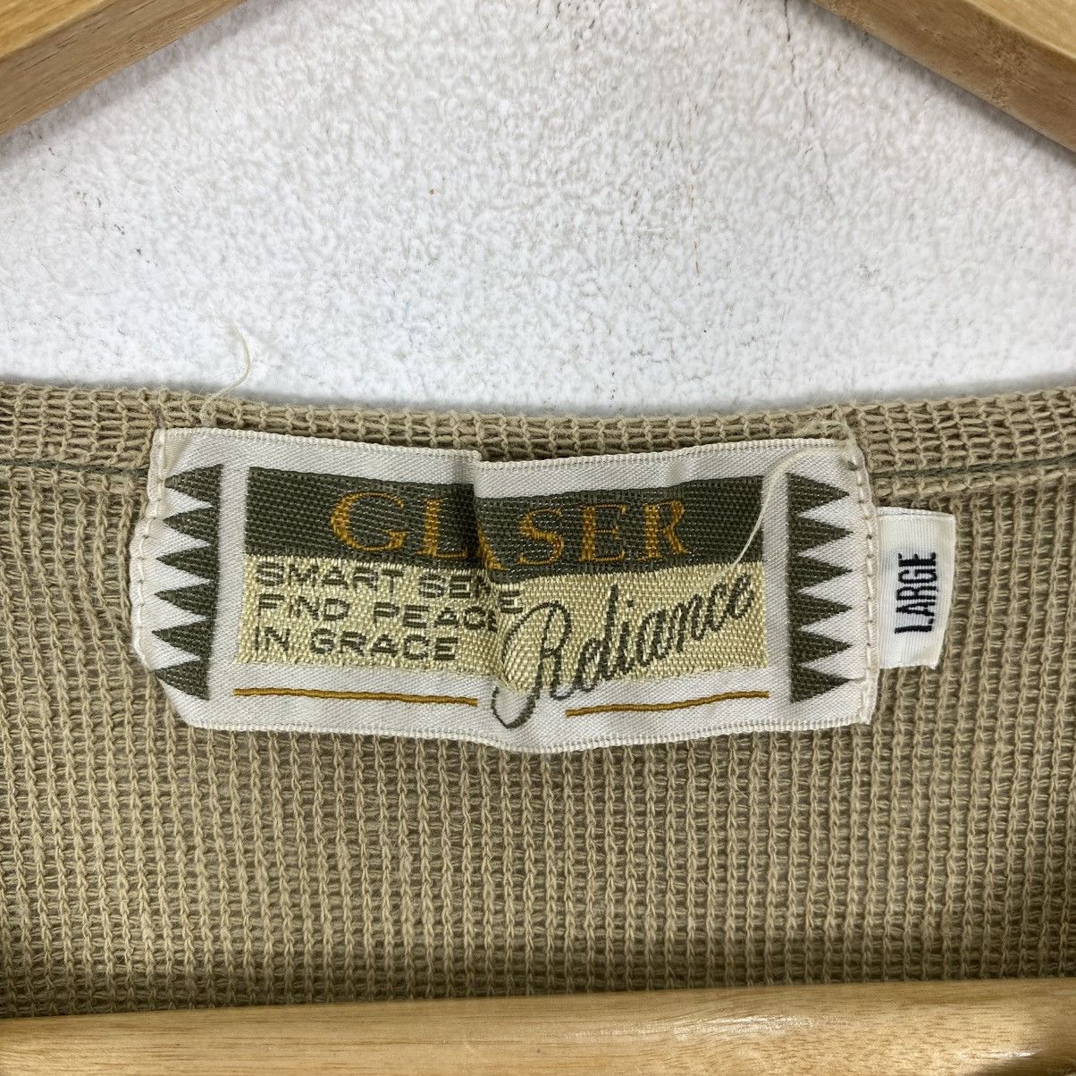 Vintage Glaser Reliance Vintage Linen Blend Henley Shirt Large Tan Size US L / EU 52-54 / 3 - 6 Thumbnail