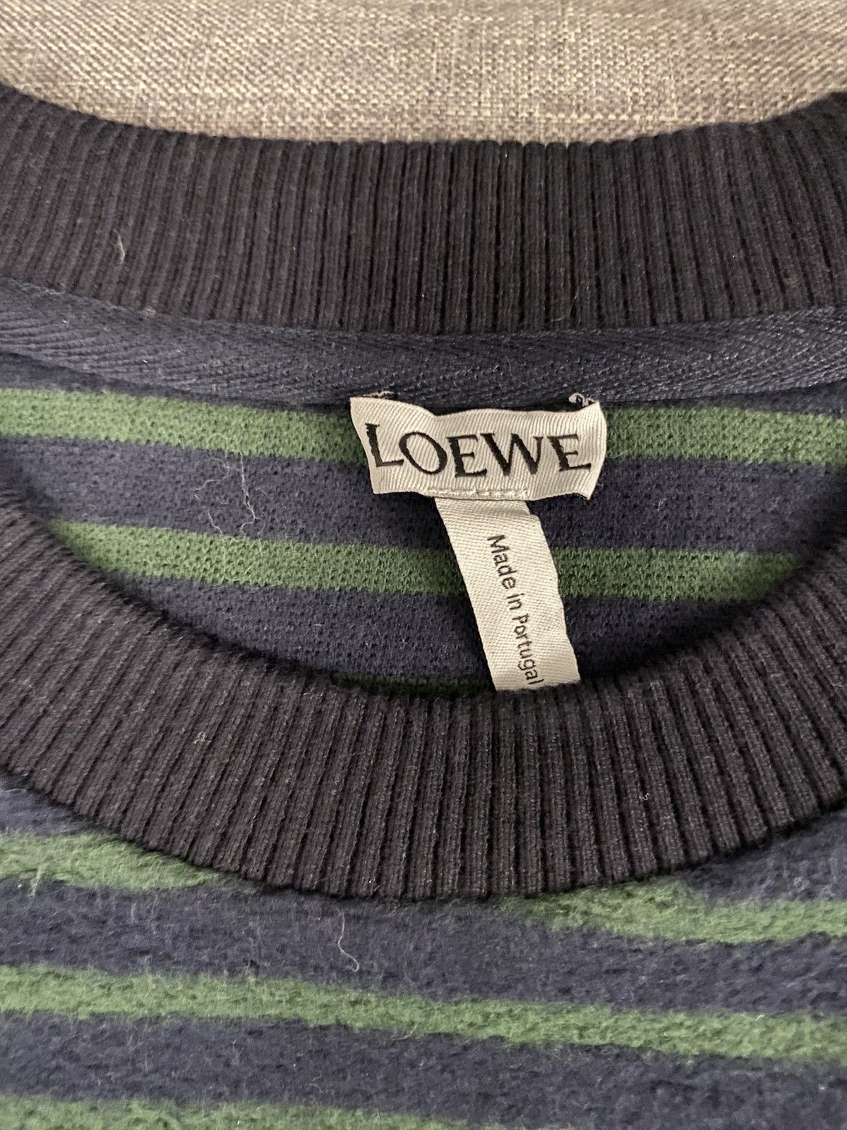 Loewe Loewe navy and green striped logo sweatshirt XS Size US XS / EU 42 / 0 - 6 Thumbnail