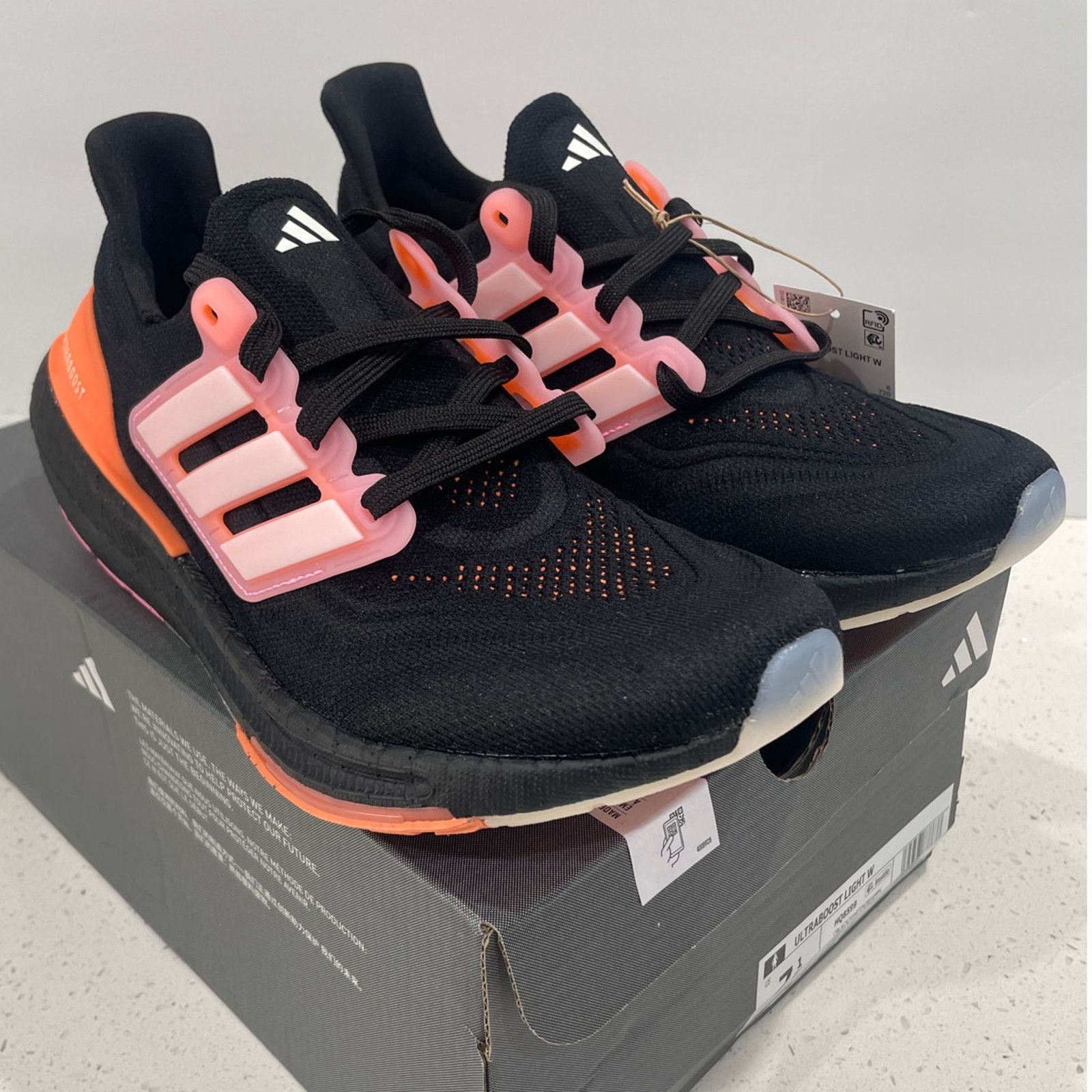 New adidas Ultra Boost Light Core Black Orange HQ8599