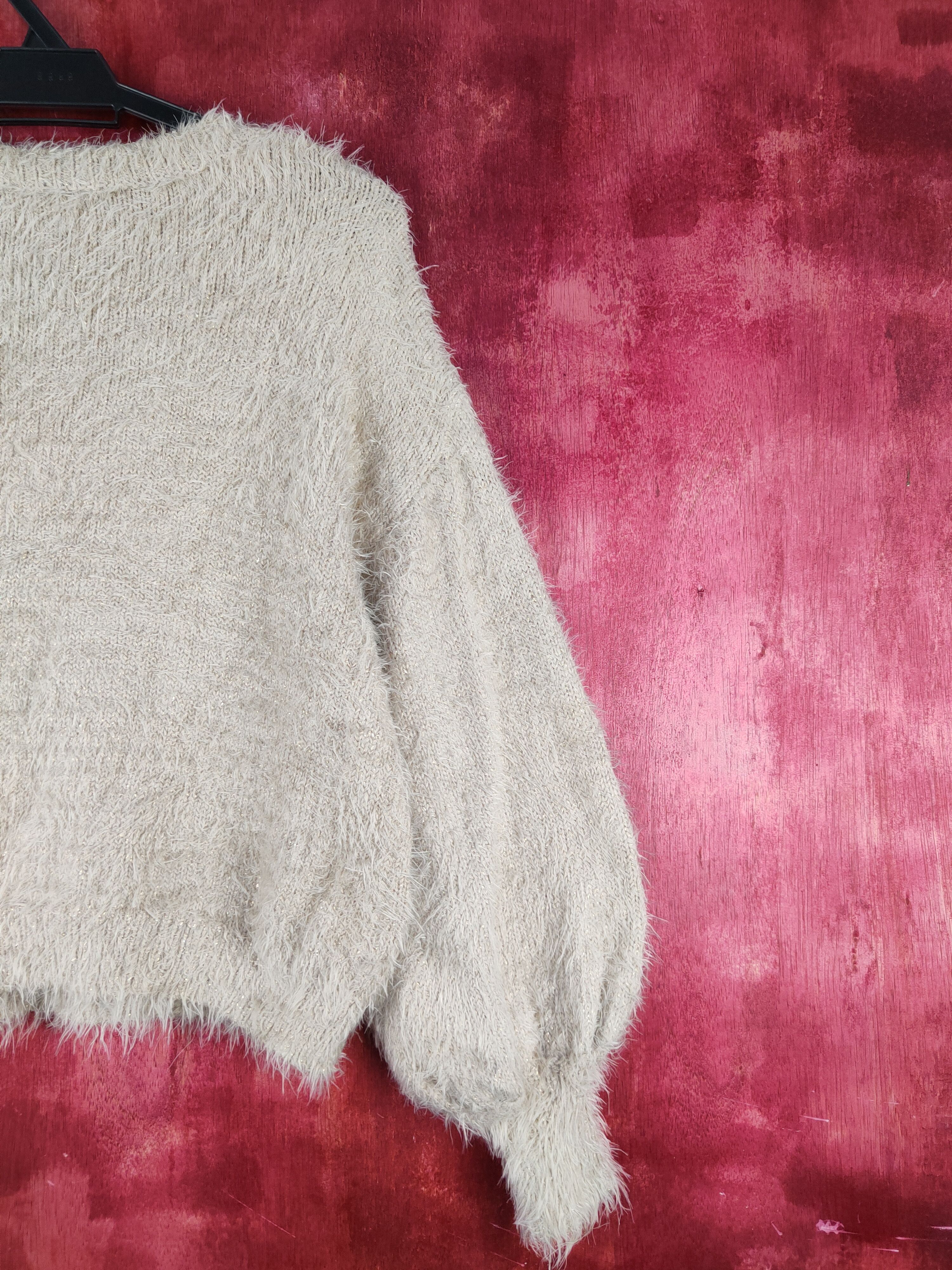 GU GU Brown Shag Shaggy Fur Mohair Knitwear #S2090 Size S / US 4 / IT 40 - 9 Thumbnail