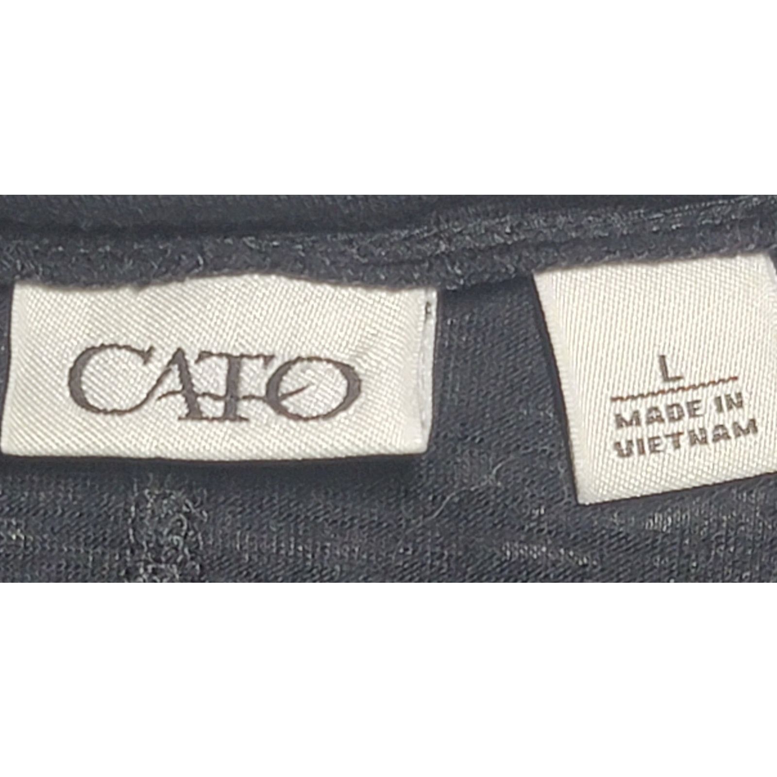 Other Cato Black Slub Knit Round Folded Collar Top Large Size L / US 10 / IT 46 - 4 Thumbnail