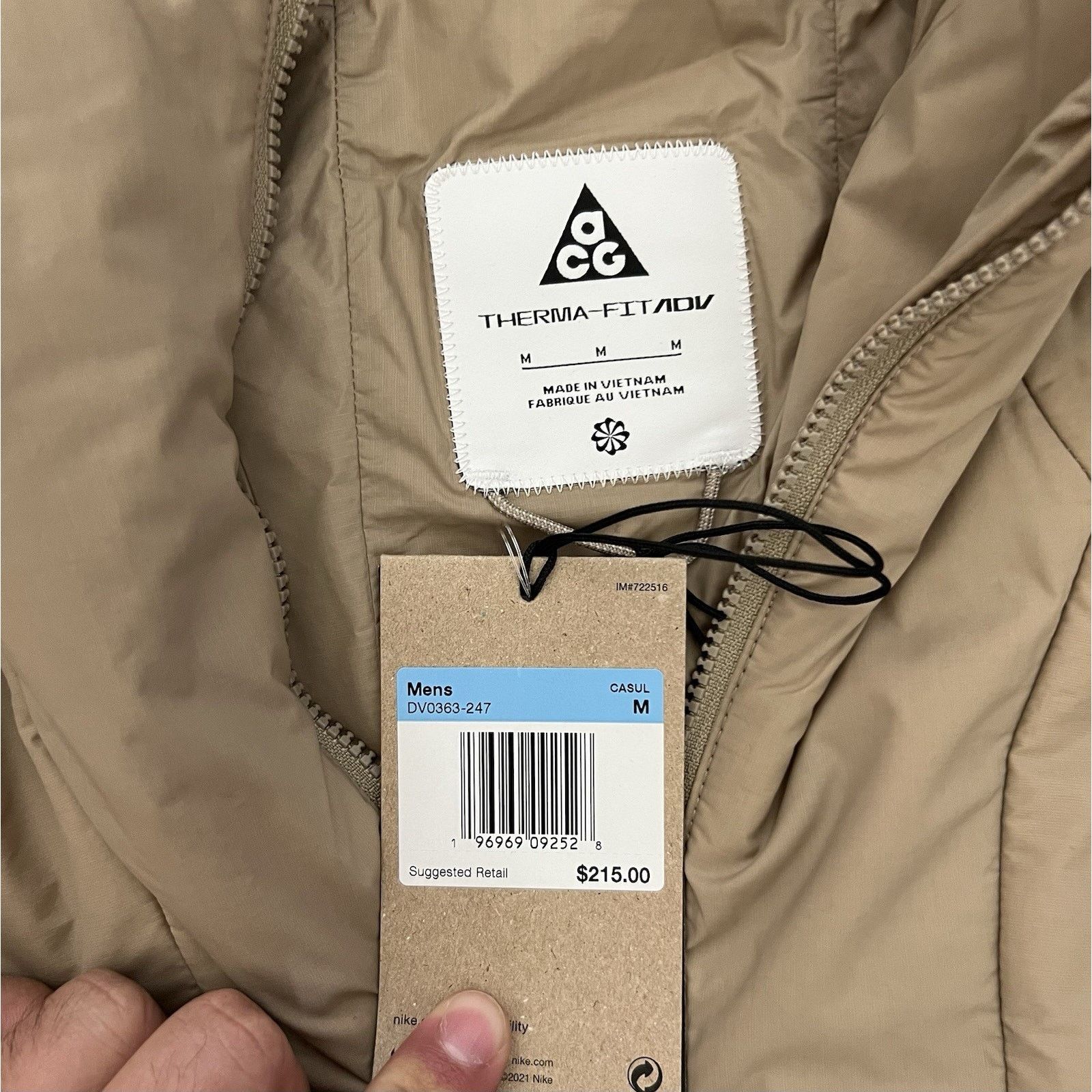 Nike Nike ACG Rope De Dope Beige Full Zip Jacket Insulated Medium Size US M / EU 48-50 / 2 - 7 Thumbnail