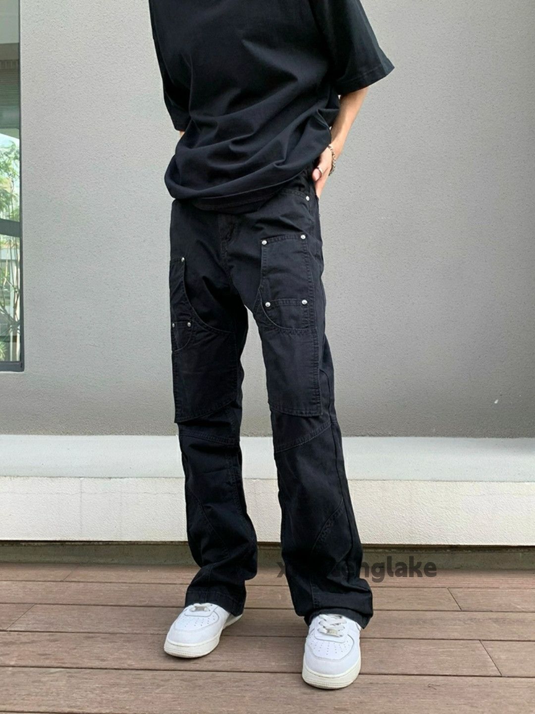 Designer × Japanese Brand × Vintage utility punk grunge bootcut flared carpenter pants Size US 32 / EU 48 - 1 Thumbnail