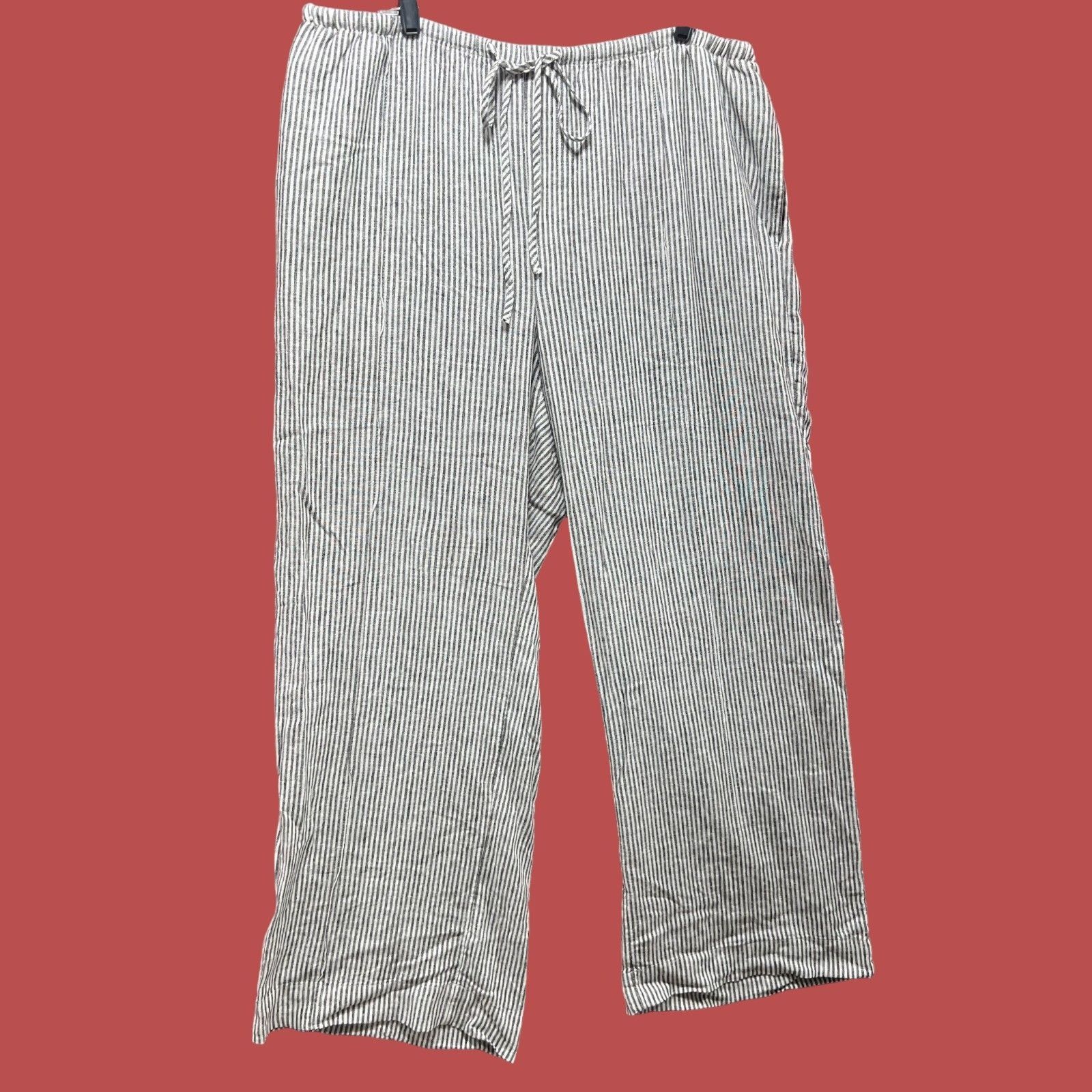 Other A New Day - Women's High-Rise Wide Leg Linen Pants - Black/W Size 38" / US 16 / IT 52 - 4 Thumbnail