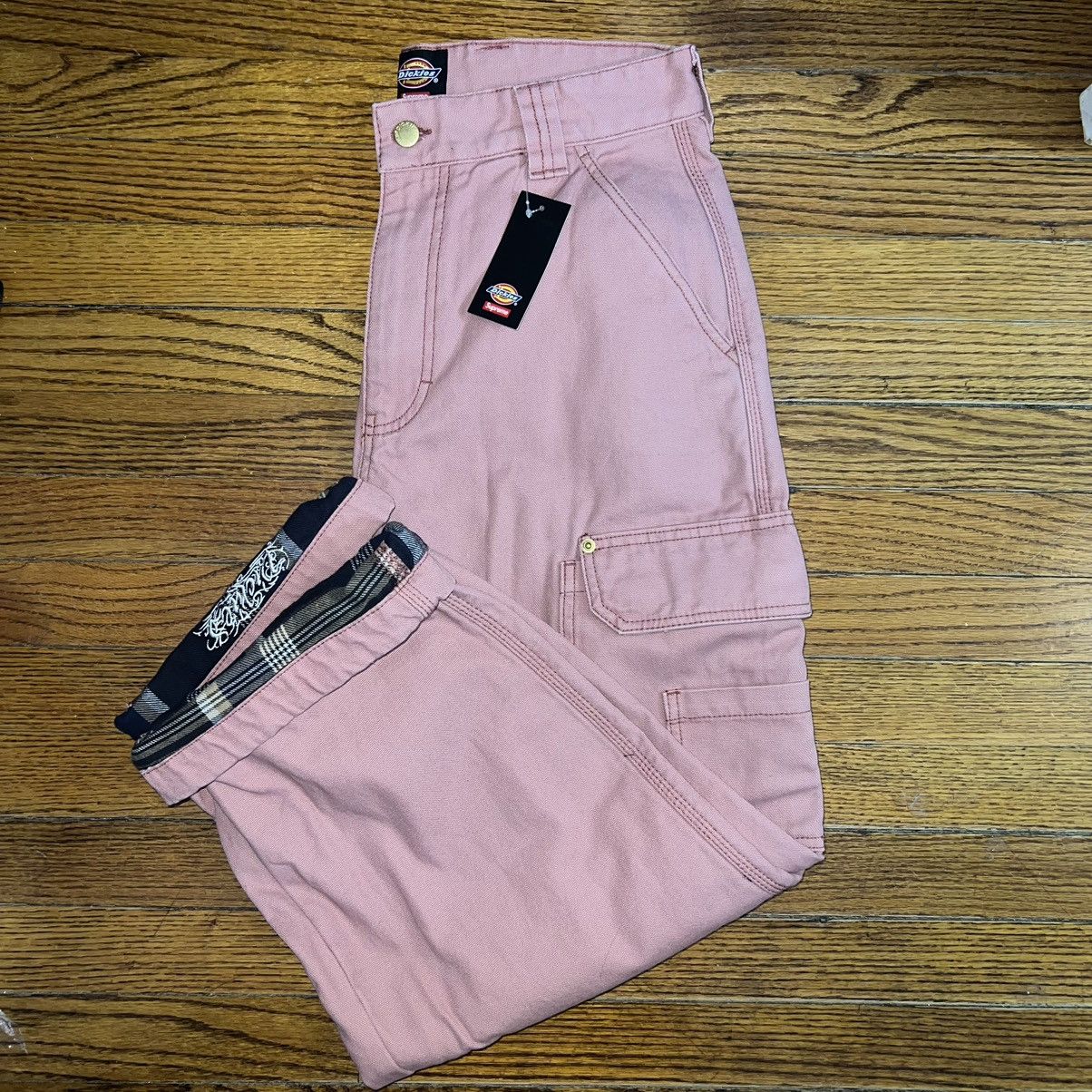 Dickies × Supreme Supreme Dickies Cargo Flannel Lined Cargo Pants Pink Size 30 Size US 30 / EU 46 - 3 Thumbnail