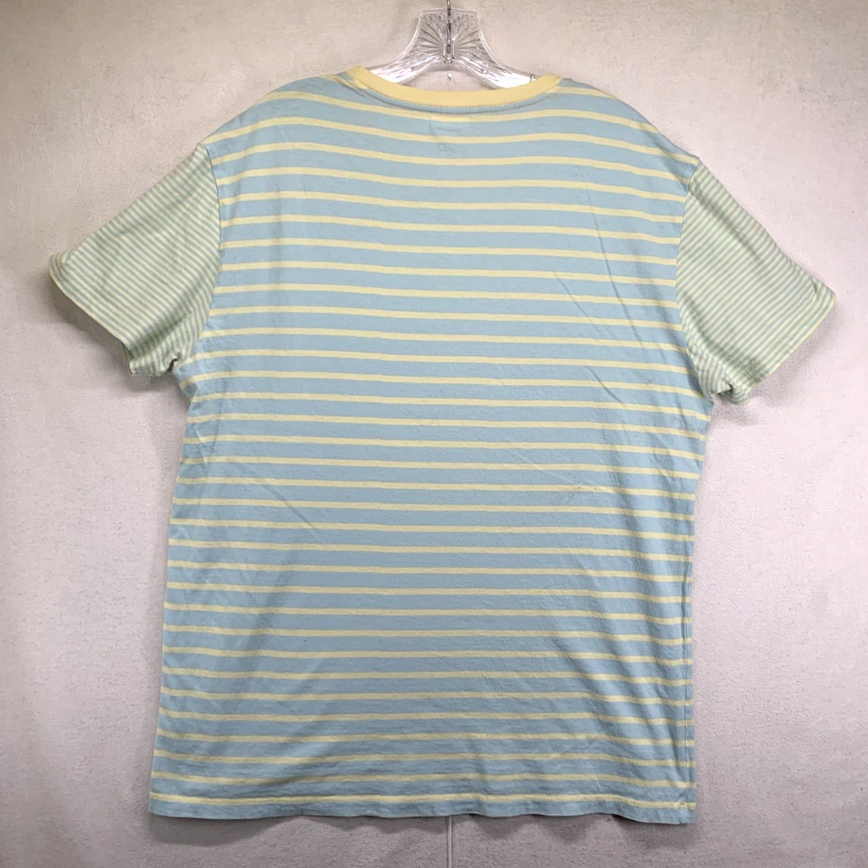 Vintage JACK THREADS Men's T-Shirt Large Striped Blue Yellow 80s Punk USA Size US L / EU 52-54 / 3 - 2 Thumbnail