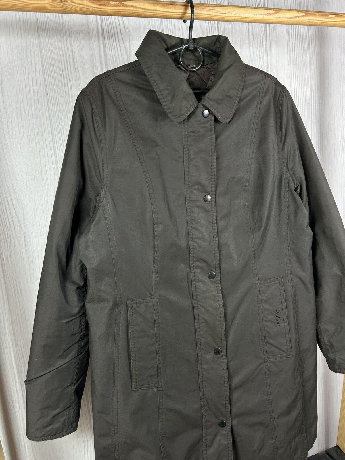 Barbour Barbour Twill Belsay Women’s Brown Waterproof Long Jacket Size XL / US 12-14 / IT 48-50 - 2 Thumbnail