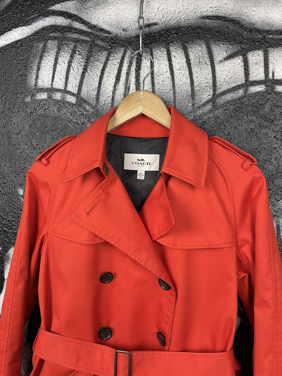 Coach Coach New York Red Orange Short Length Trench Coat Woman’s Size S / US 4 / IT 40 - 4 Thumbnail