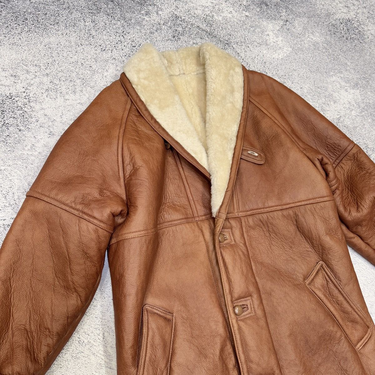 Francesco Smalto Vtg SMALTO Linea 77 Shearling Coat Italian Leather Sheepskin Size US S / EU 44-46 / 1 - 3 Thumbnail