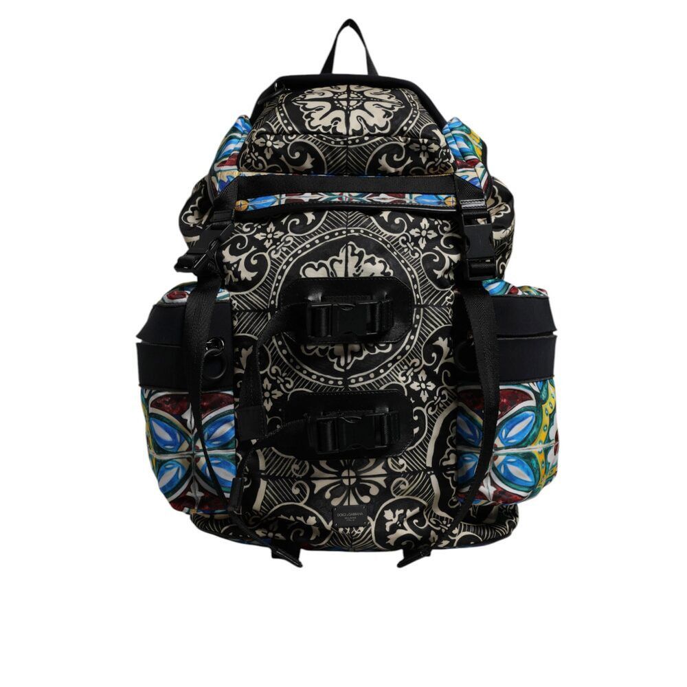 Dolce & Gabbana Dolce & Gabbana Multicolor Maiolica Print Nylon Backpack Bag Size ONE SIZE - 2 Thumbnail