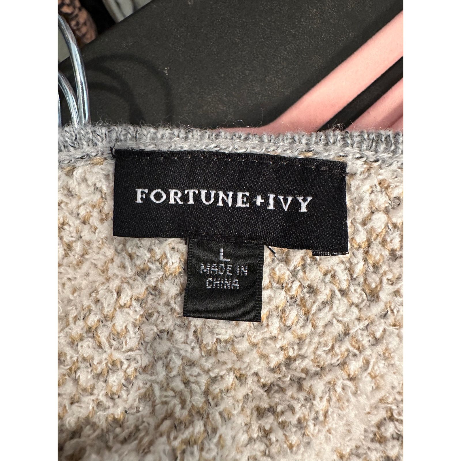 Other Fortune & Ivy Layla Open Cardigan Cream Tan Grey size L Size L / US 10 / IT 46 - 13 Thumbnail