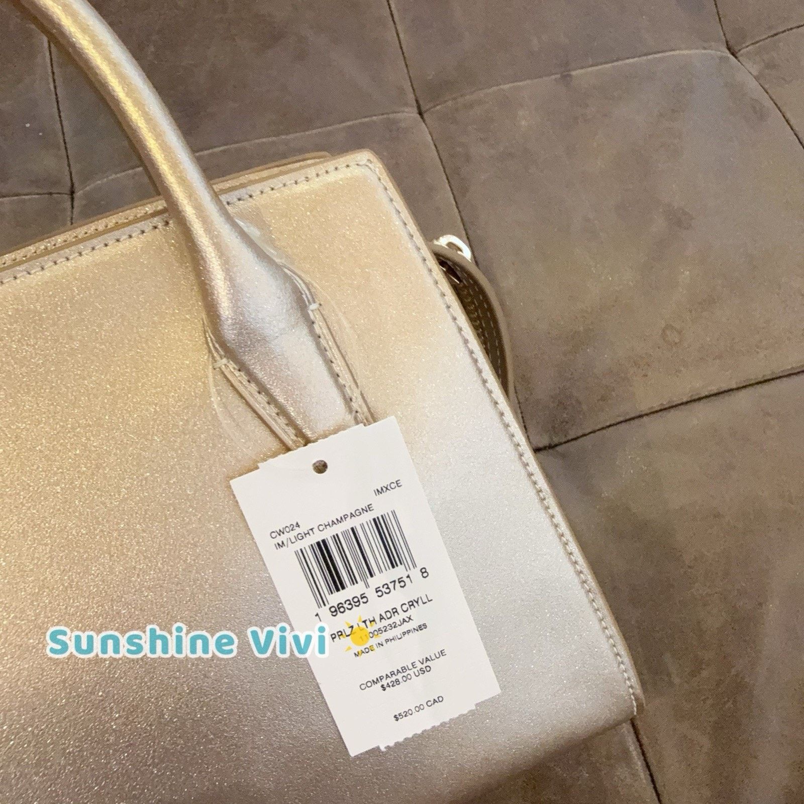 Coach NWT COACH Andrea Carryall Bag CW024 Gold/Light Champagne Size ONE SIZE - 9 Thumbnail
