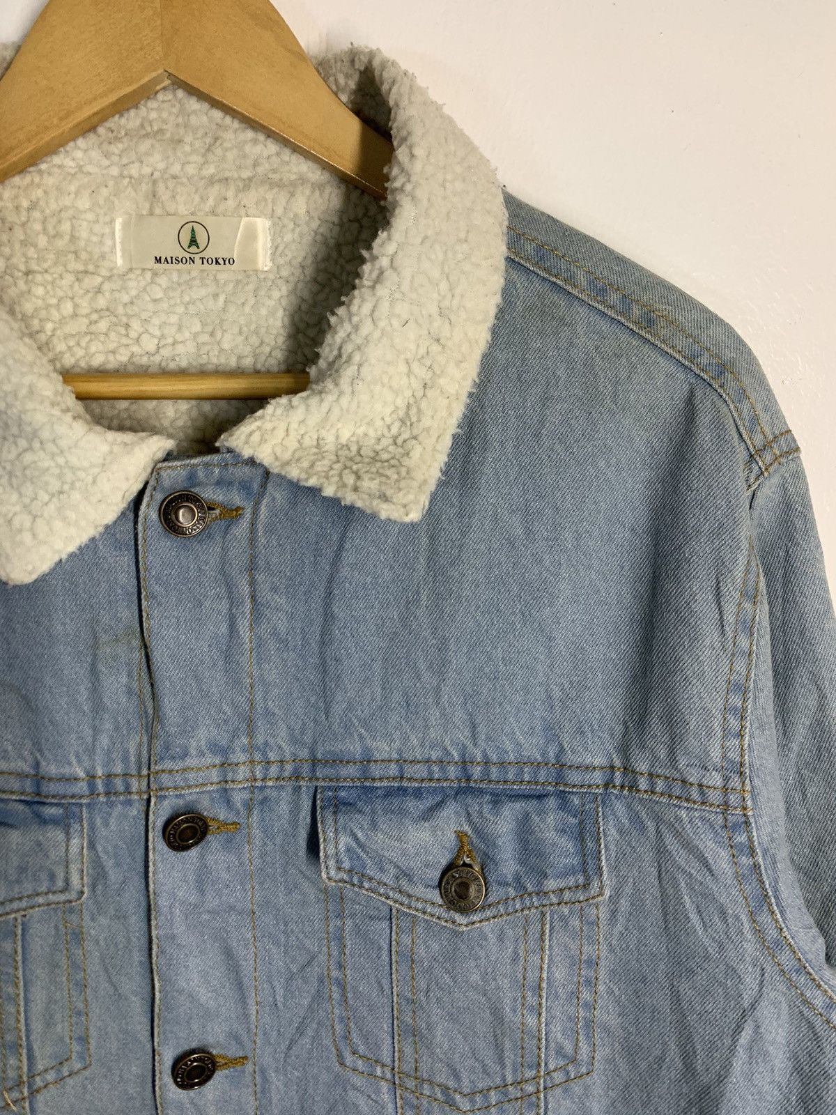 Japanese Brand × Vintage Vintage Maison Tokyo Sherpa Jean Jacket Size US L / EU 52-54 / 3 - 3 Thumbnail