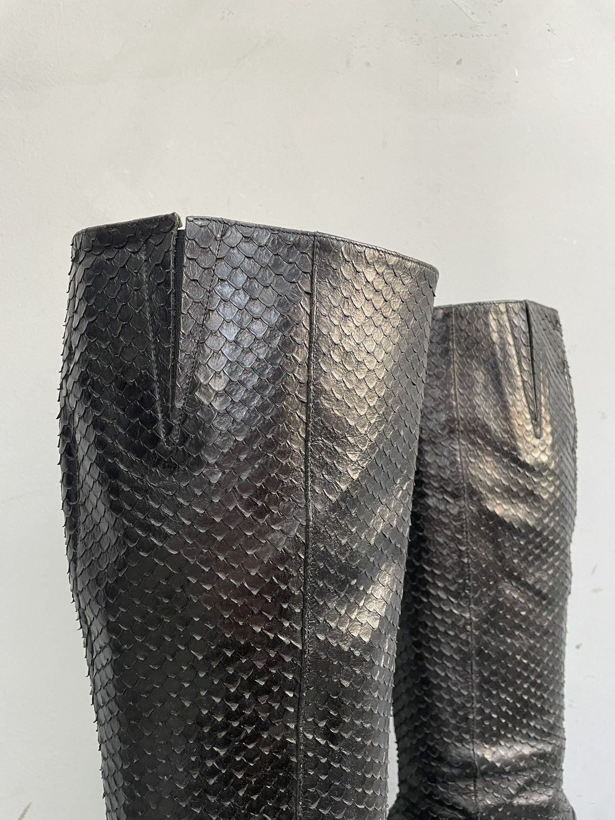 Billi Bi black boots leather snake hight moto 14thaddiction