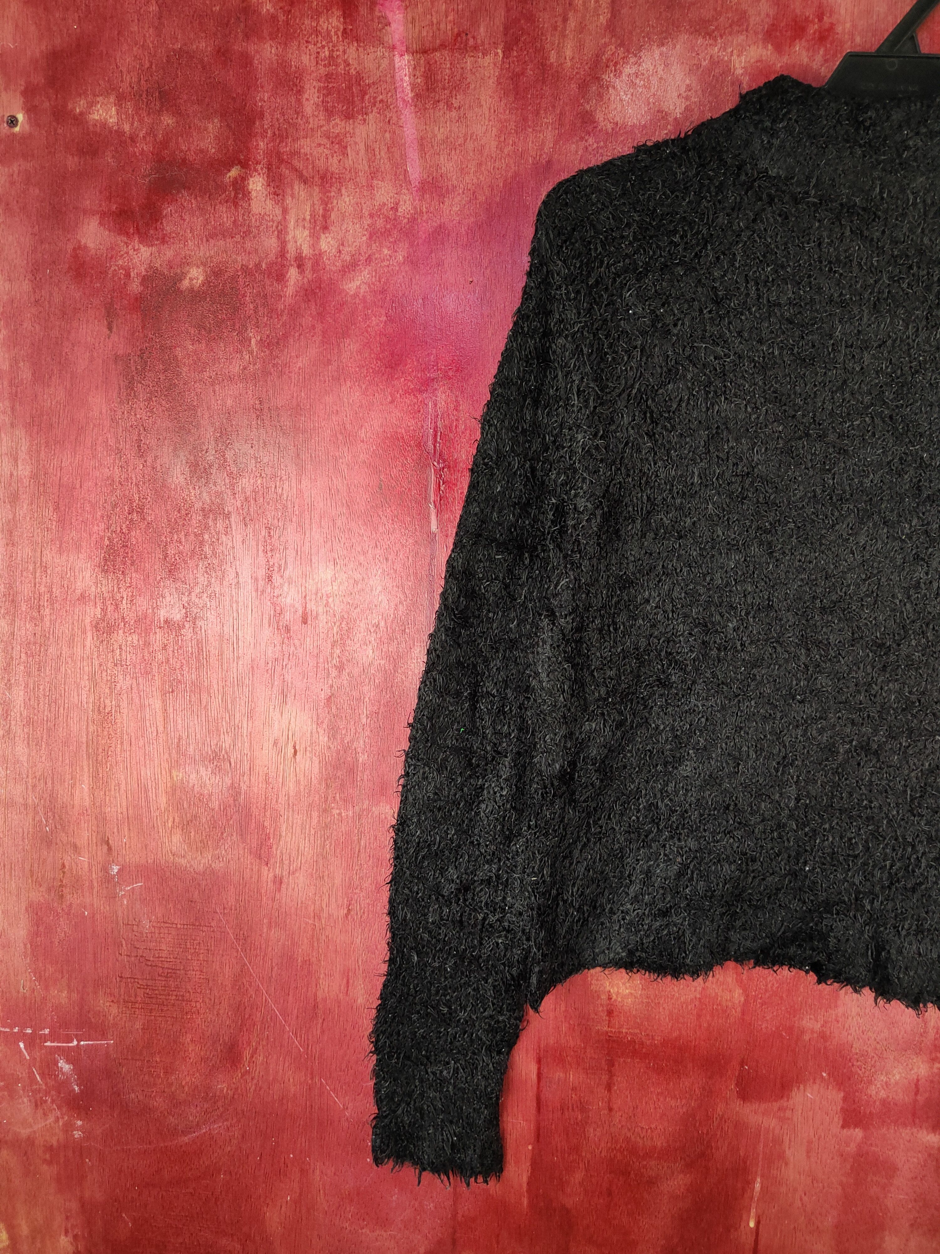 GU × Japanese Brand GU Black Shag Shaggy Fur Mohair Knitwear #S2087 Size M / US 6-8 / IT 42-44 - 8 Thumbnail